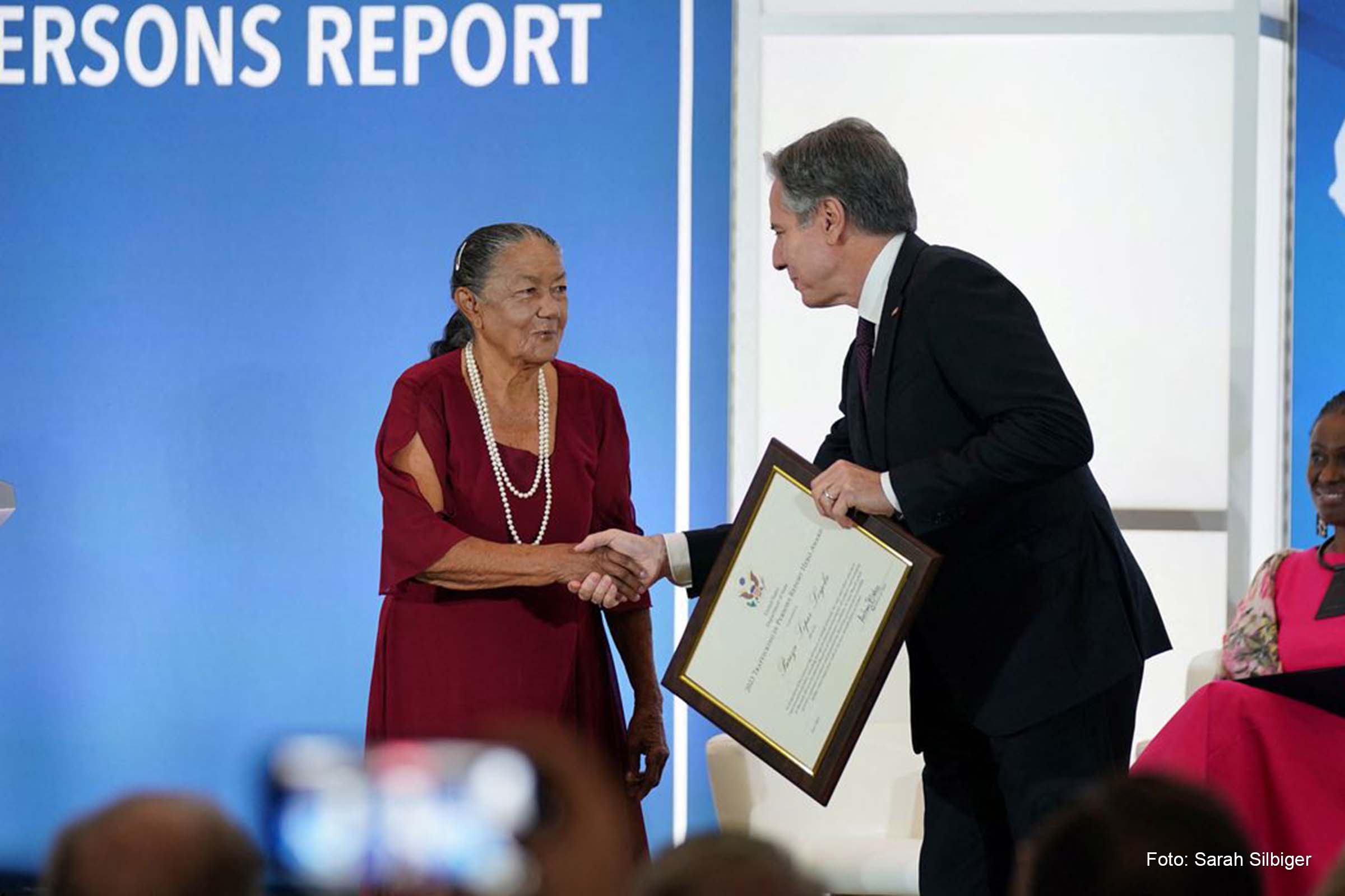 Premiação foi entregue pelo secretário de Estado norte-americano, Antony Blinken.