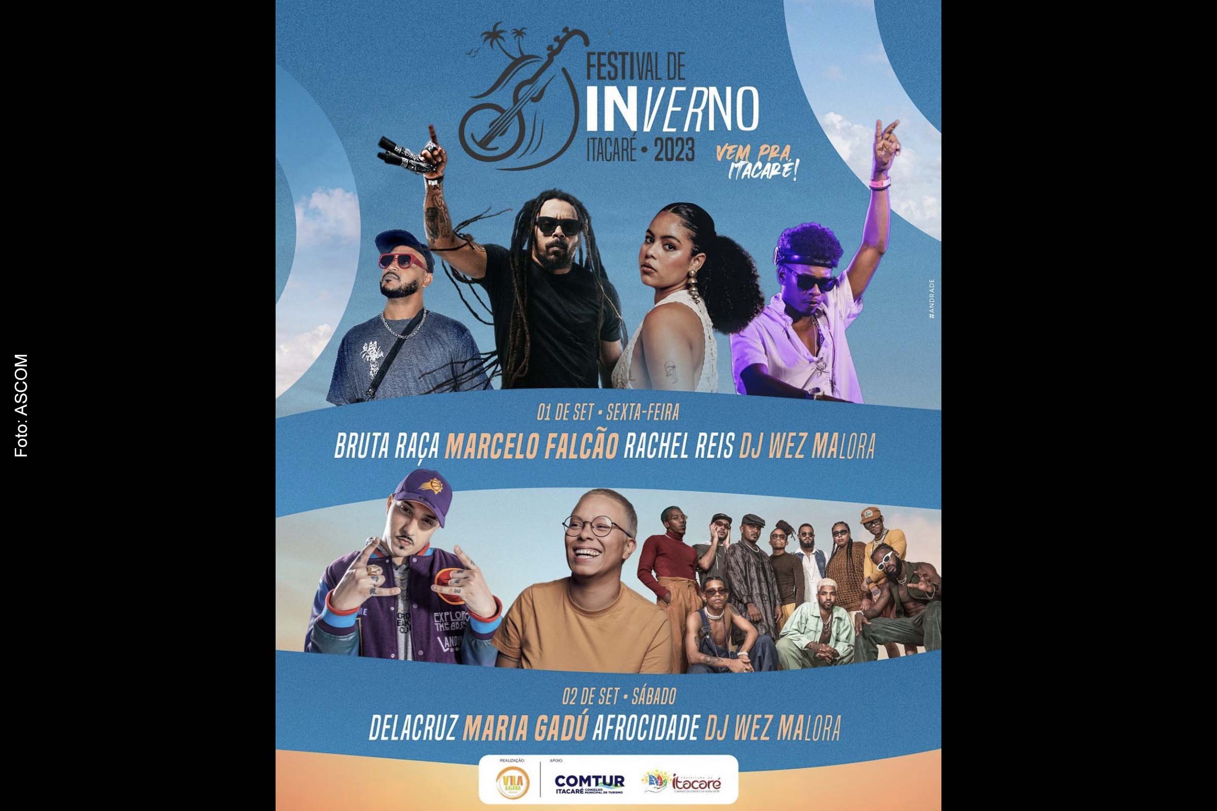 1ª edição do Festival de Inverno de Itacaré acontece em setembro de 2023 com grandes nomes da música nacional
