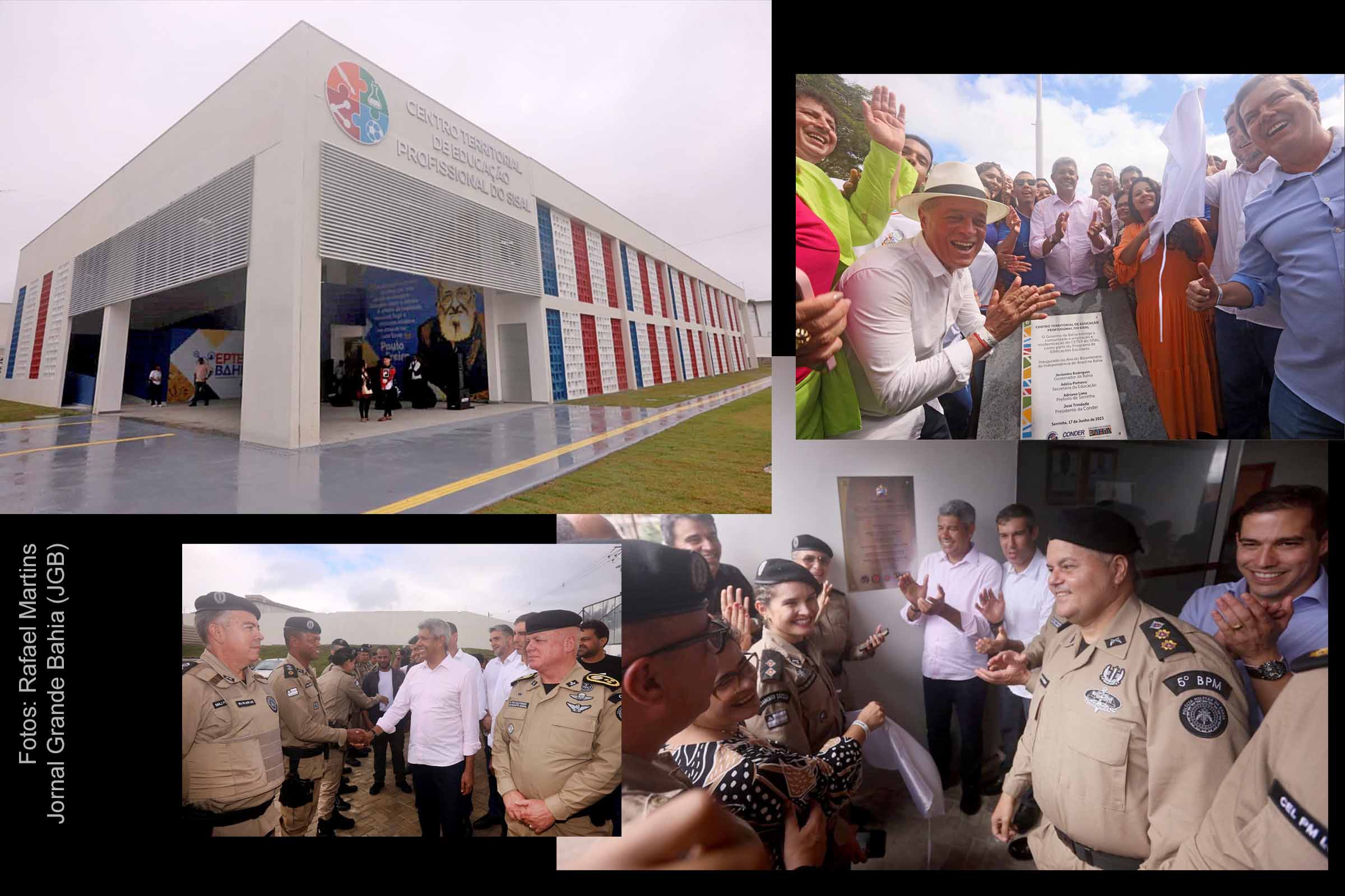 Neste sábado (17/06/2023), o governador Jerônimo Rodrigues entregou a ampliação e modernização do Centro Territorial de Educação Profissional (CETEP) do Sisal, inaugurou Complexo Poliesportivo Educacional Mestre Kako e Batalhão da Polícia Militar, além de entregar títulos de regularização fundiária e dá por entregue a restauração da pavimentação na Rodovia BA-411, em Serrinha.