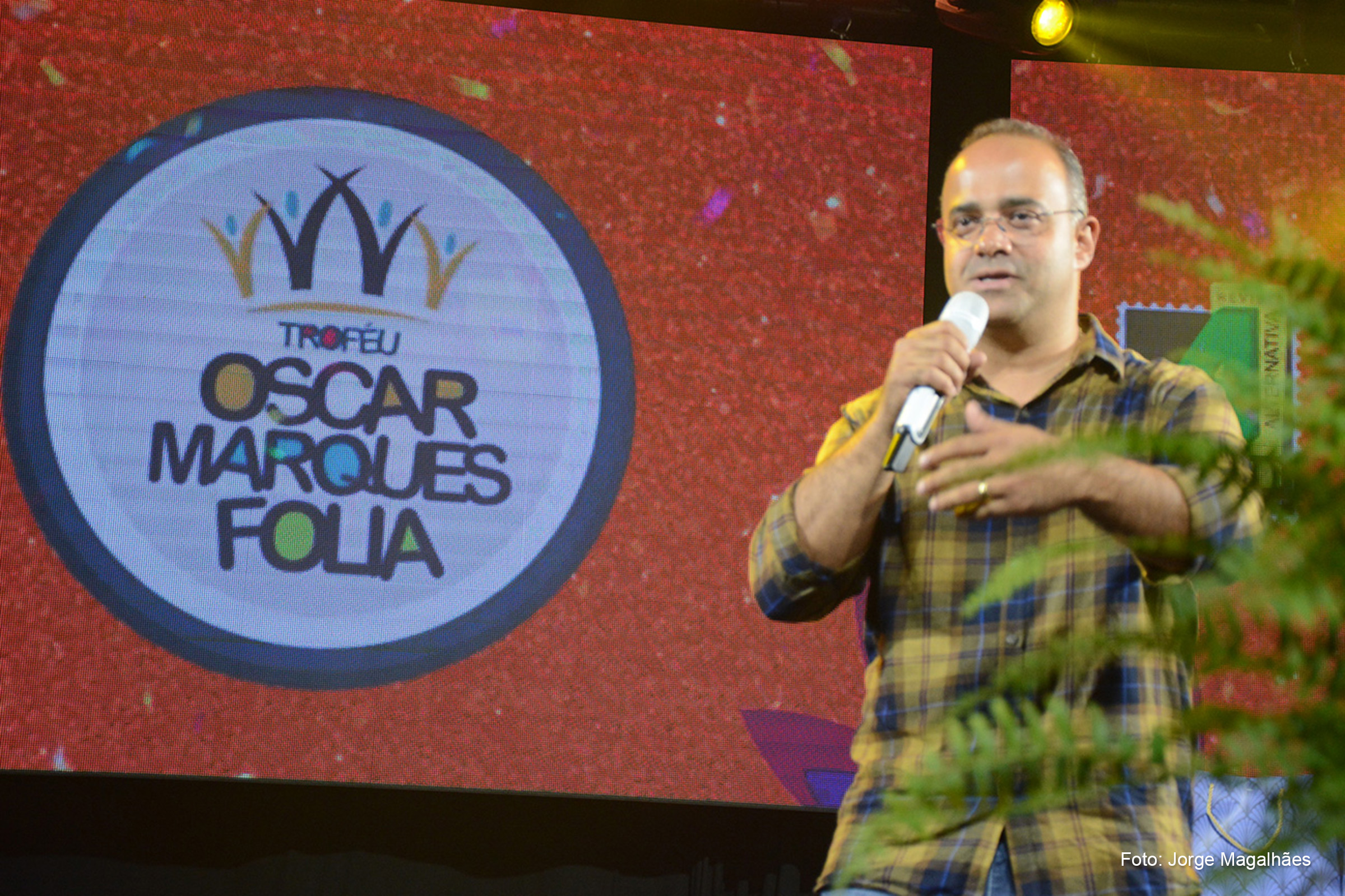 Jairo Carneiro Filho, secretário de Cultura, Esporte e Lazer, durante participação no Troféu Oscar Folia.