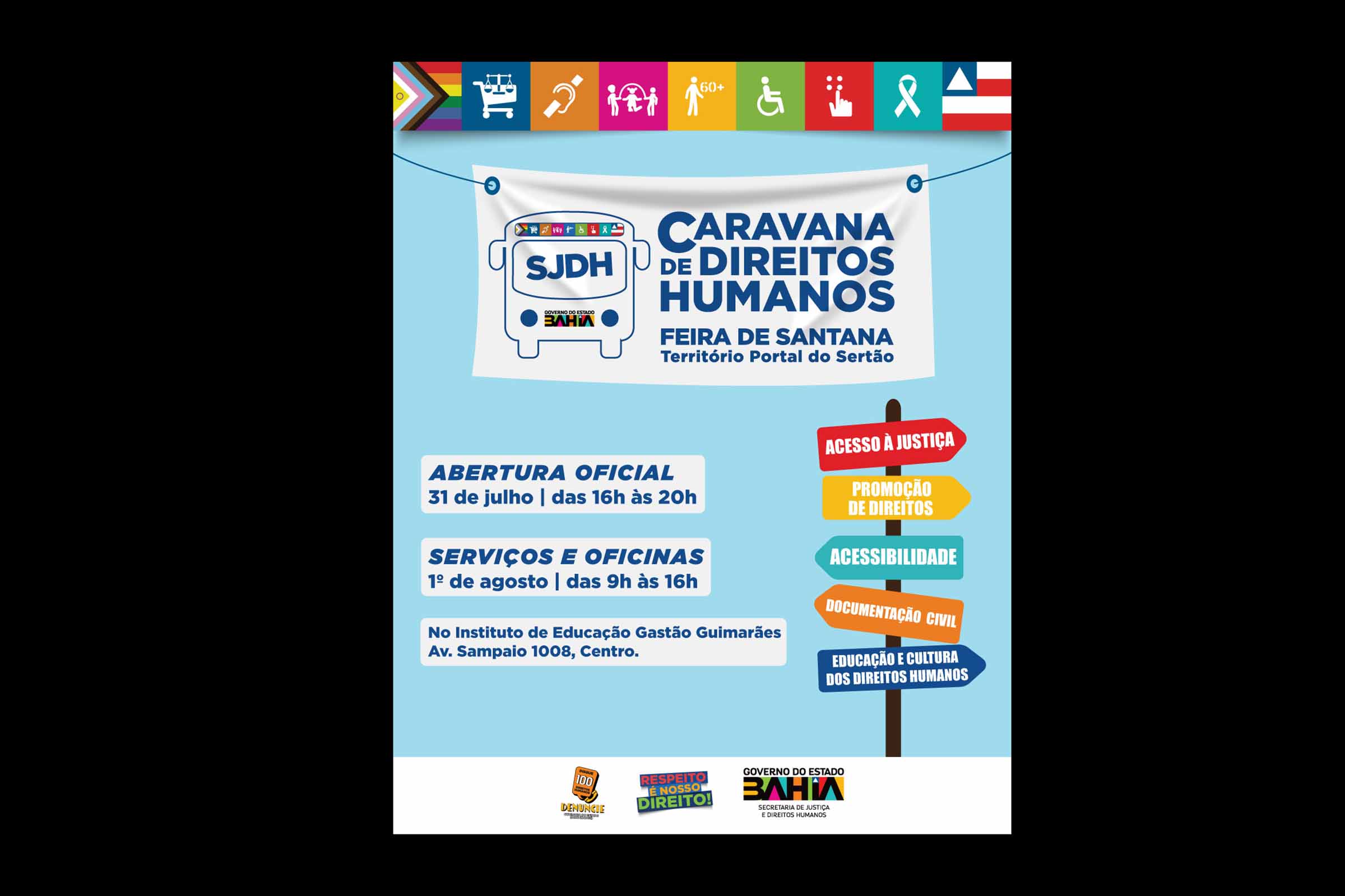 Caravana de Direitos Humanos leva serviços essenciais e acesso à justiça a Feira de Santana.