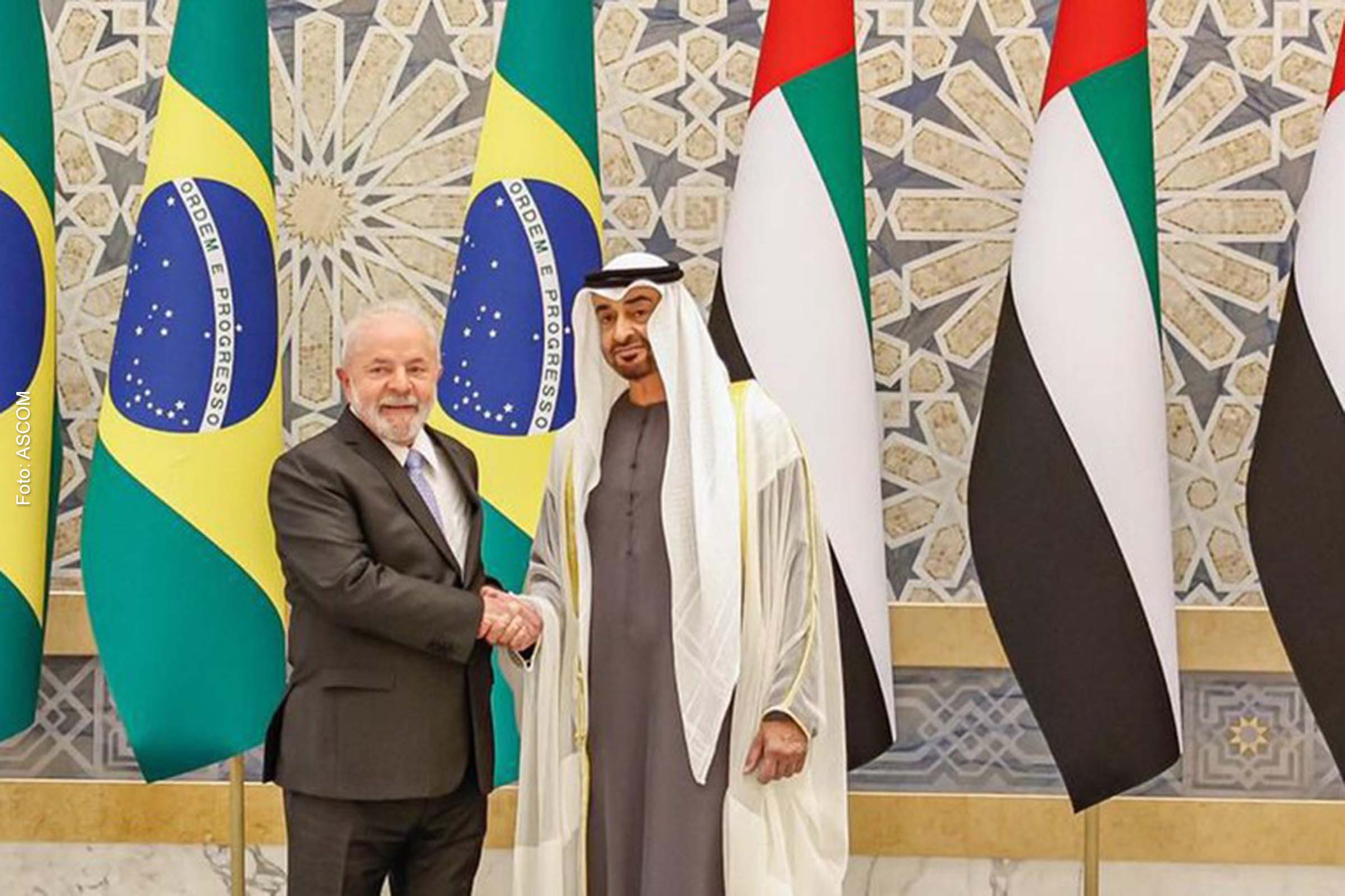 Presidente Lula com xeique Mohammed bin Zayed Al Nahyan, presidente dos Emirados Árabes.