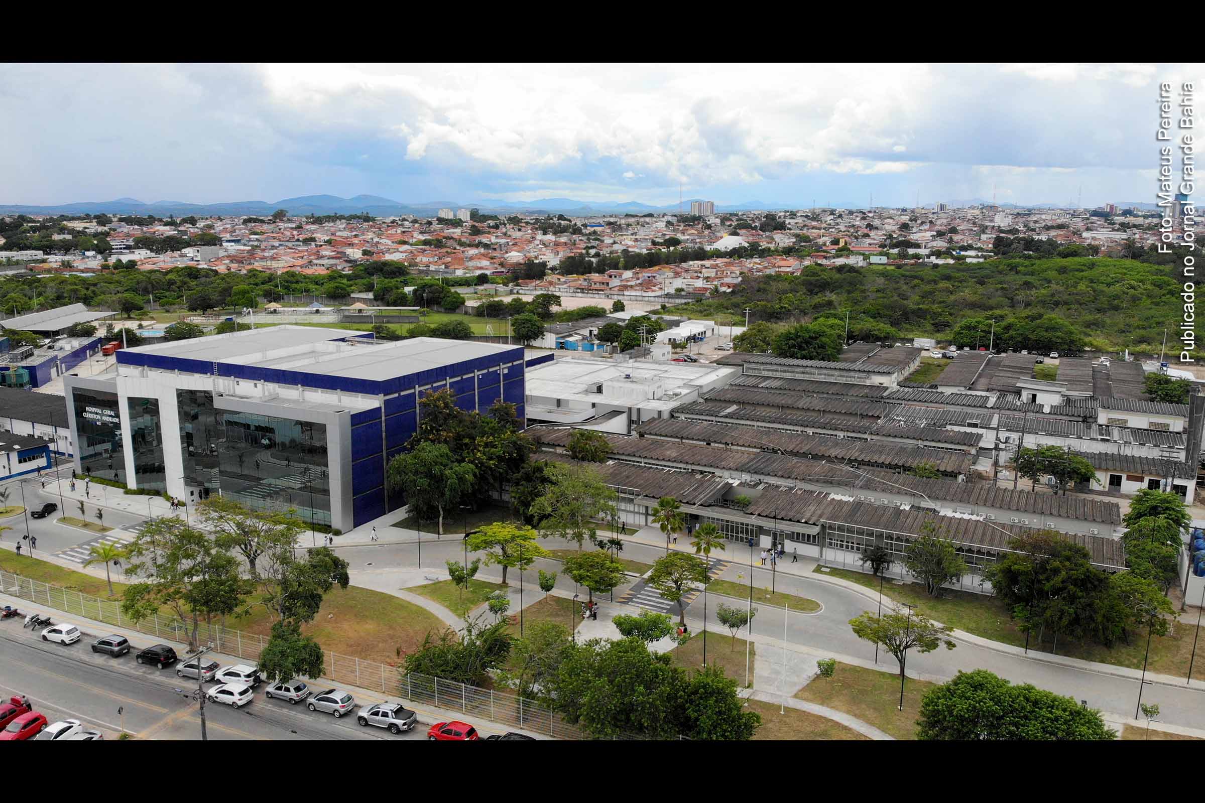 Vista área das unidades 2 e 1 do Hospital Geral Clériston Andrade, em Feira de Santana.