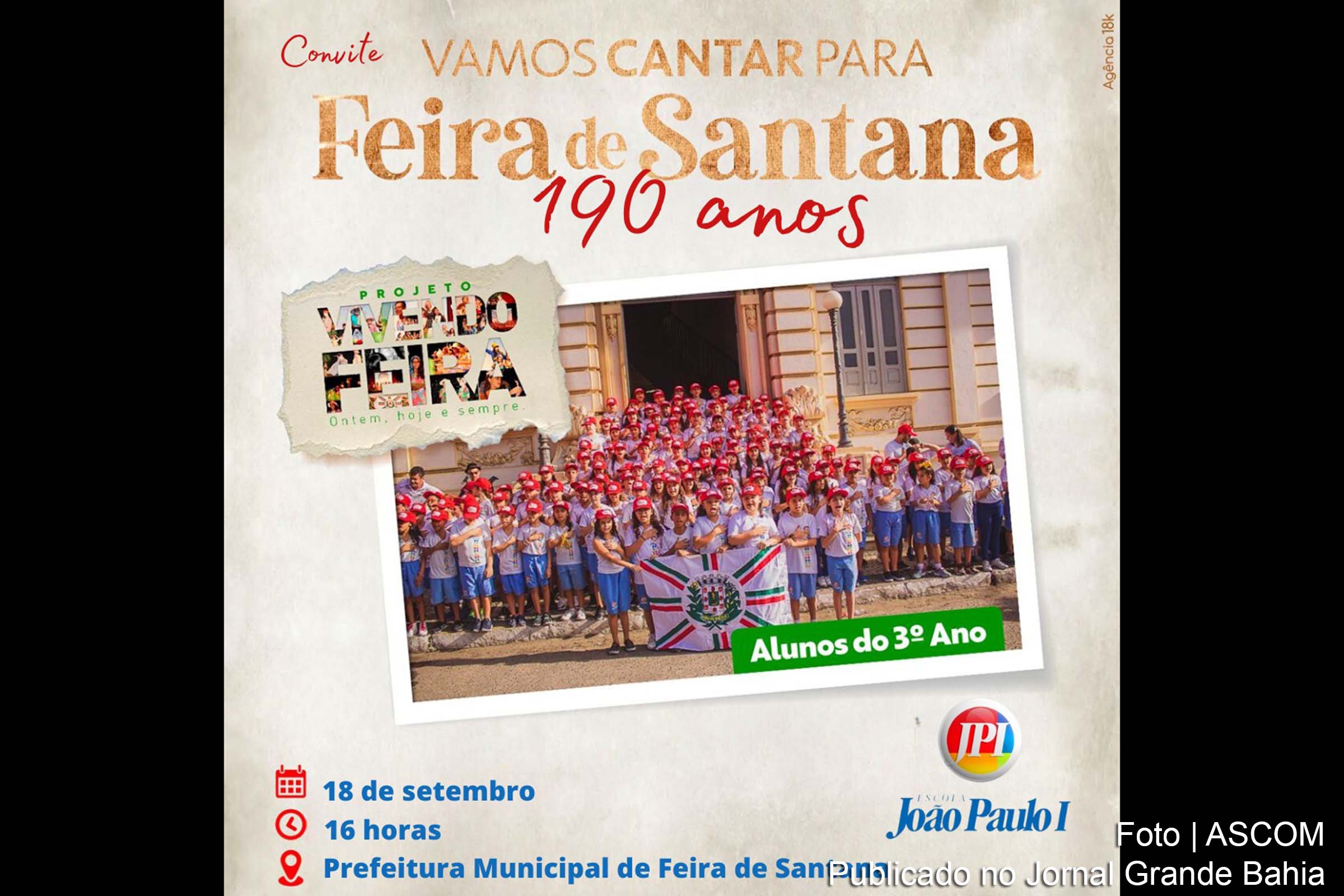 Cantata na Prefeitura Municipal homenageia Feira de Santana no seu 190º aniversário