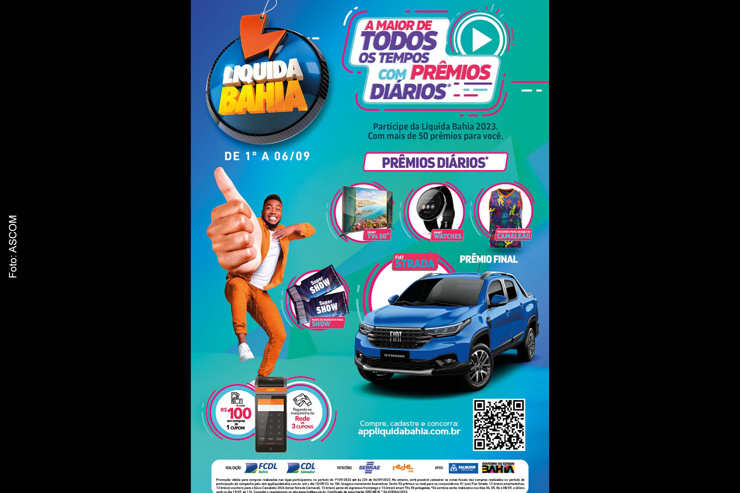 Card anuncia todos os prêmios diários da 12ª edição da Liquida Bahia.