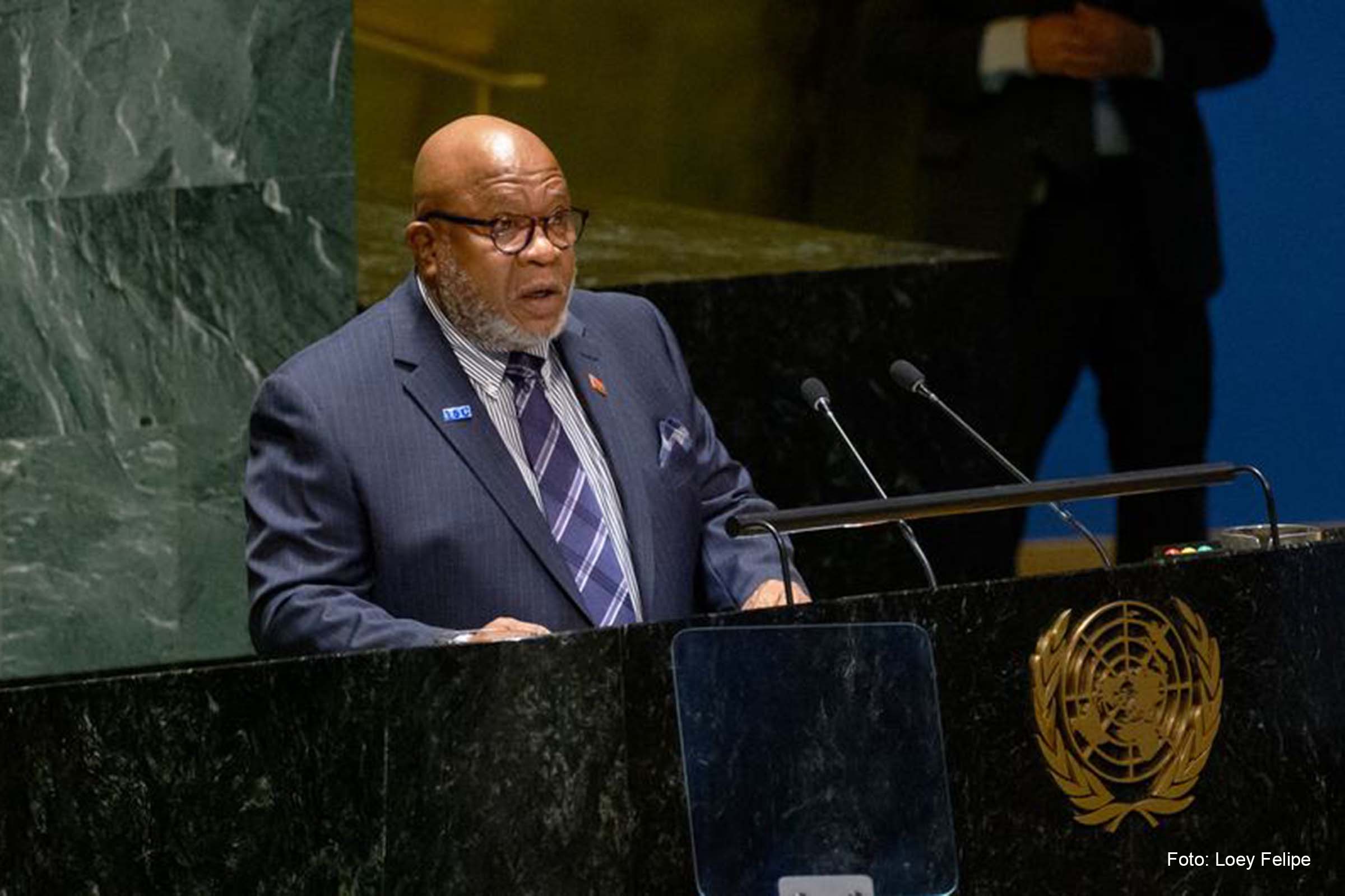 O embaixador Dennis Francis, de Trinidad e Tobago, presidente eleito da 78ª Sessão da Assembleia Geral da ONU.