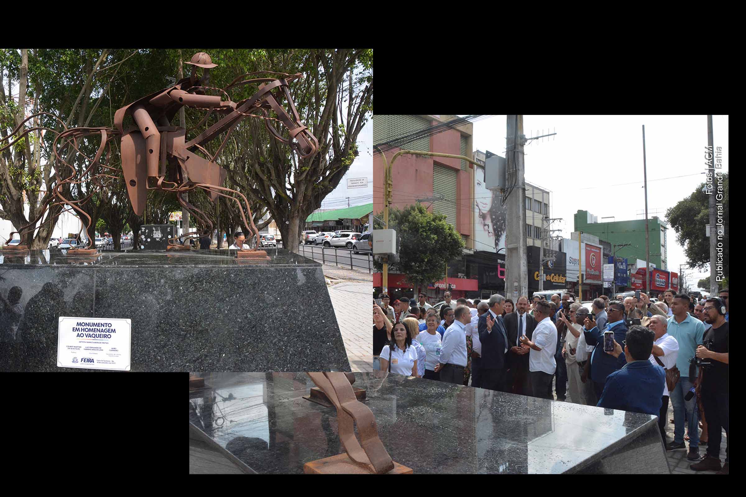 Monumento em homenagem ao Vaqueiro é inaugurado pelo prefeito Colbert Martins, como parte das comemorações pelos 190 anos de emancipação política de Feira de Santana.