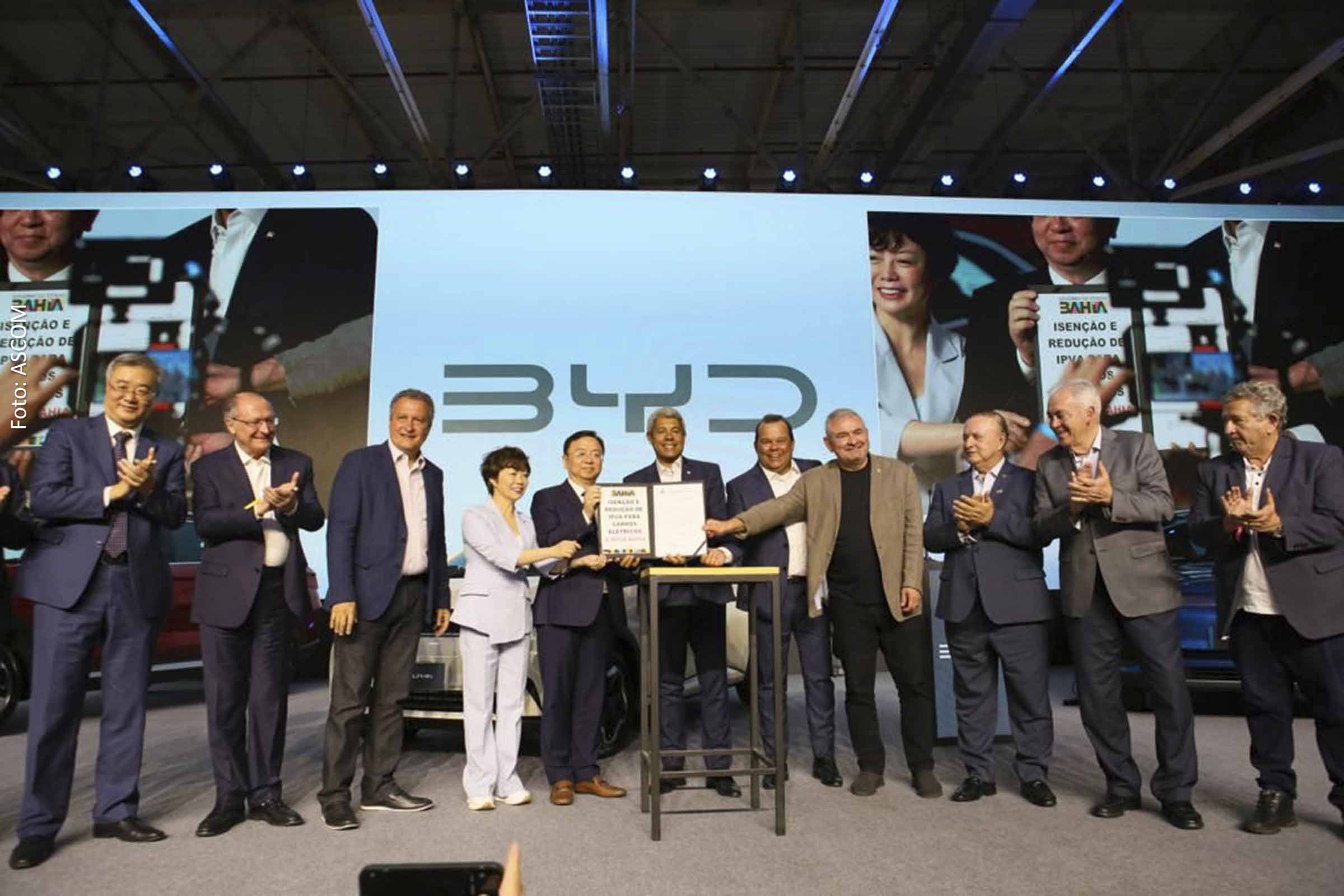 Lançamento da Pedra Fundamental da BYD em Camaçari contou com a presença de lideranças políticas da Bahia e do Brasil.