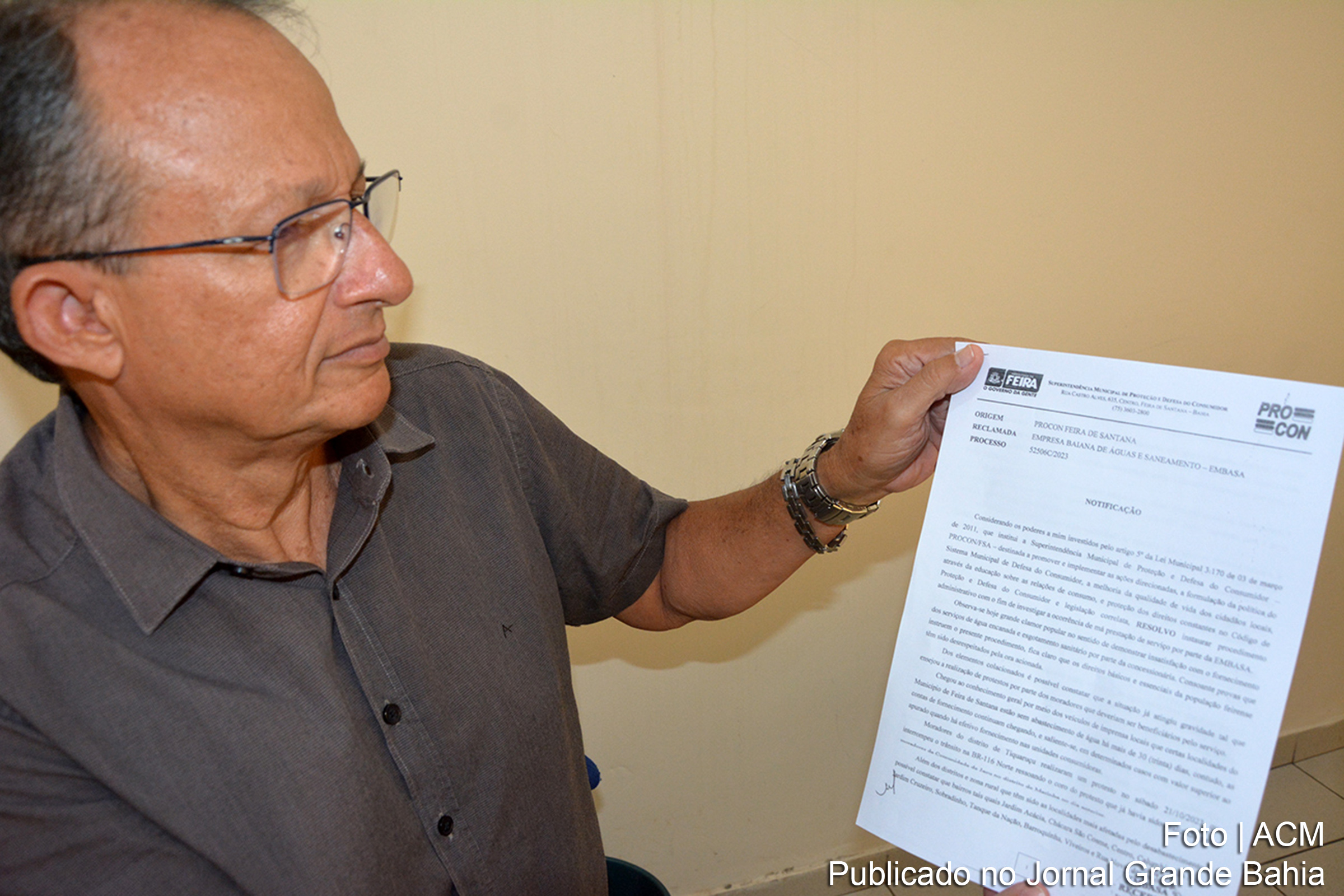 Superintendência de Proteção e Defesa do Consumidor (Procon) toma medidas diante do desabastecimento de água em Feira de Santana.