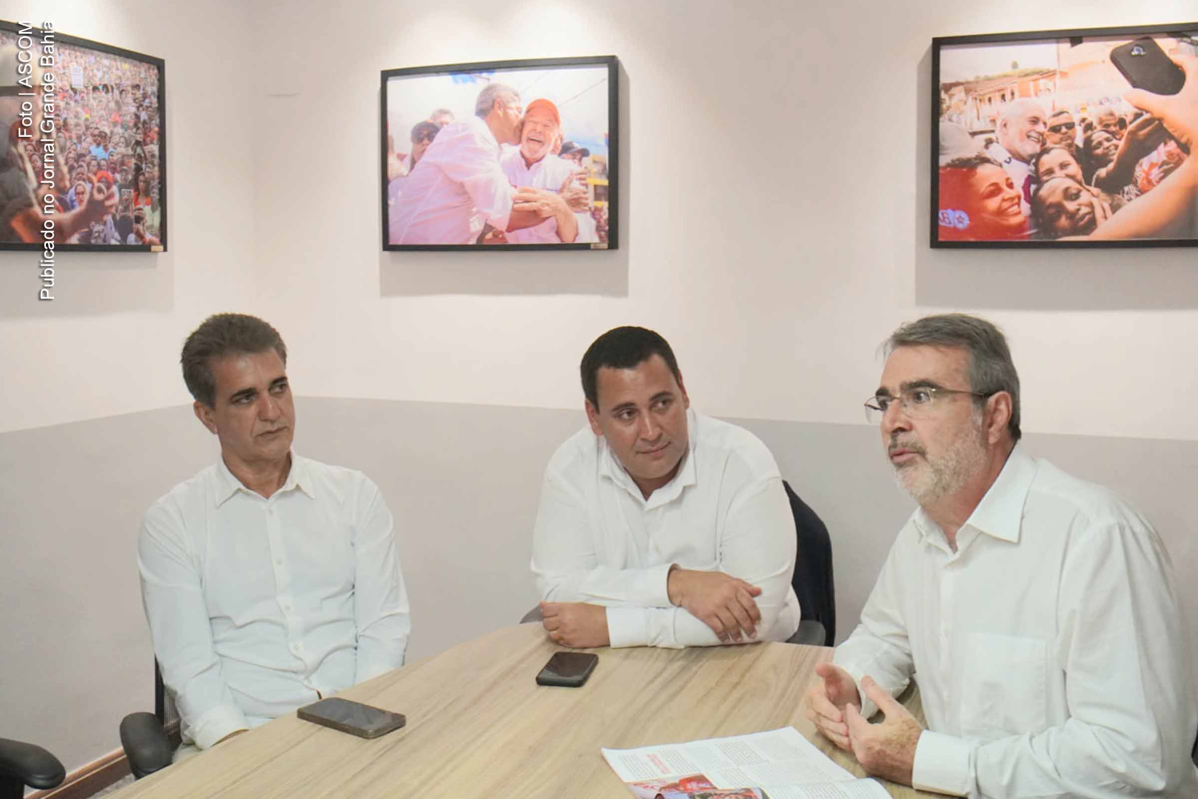 Robinson Almeida, Éden Valadares e Henrique Fontana. Secretário Geral Nacional do PT visitou a Bahia para apoiar candidaturas do partido em Salvador, Feira de Santana e em outras cidades do estado.