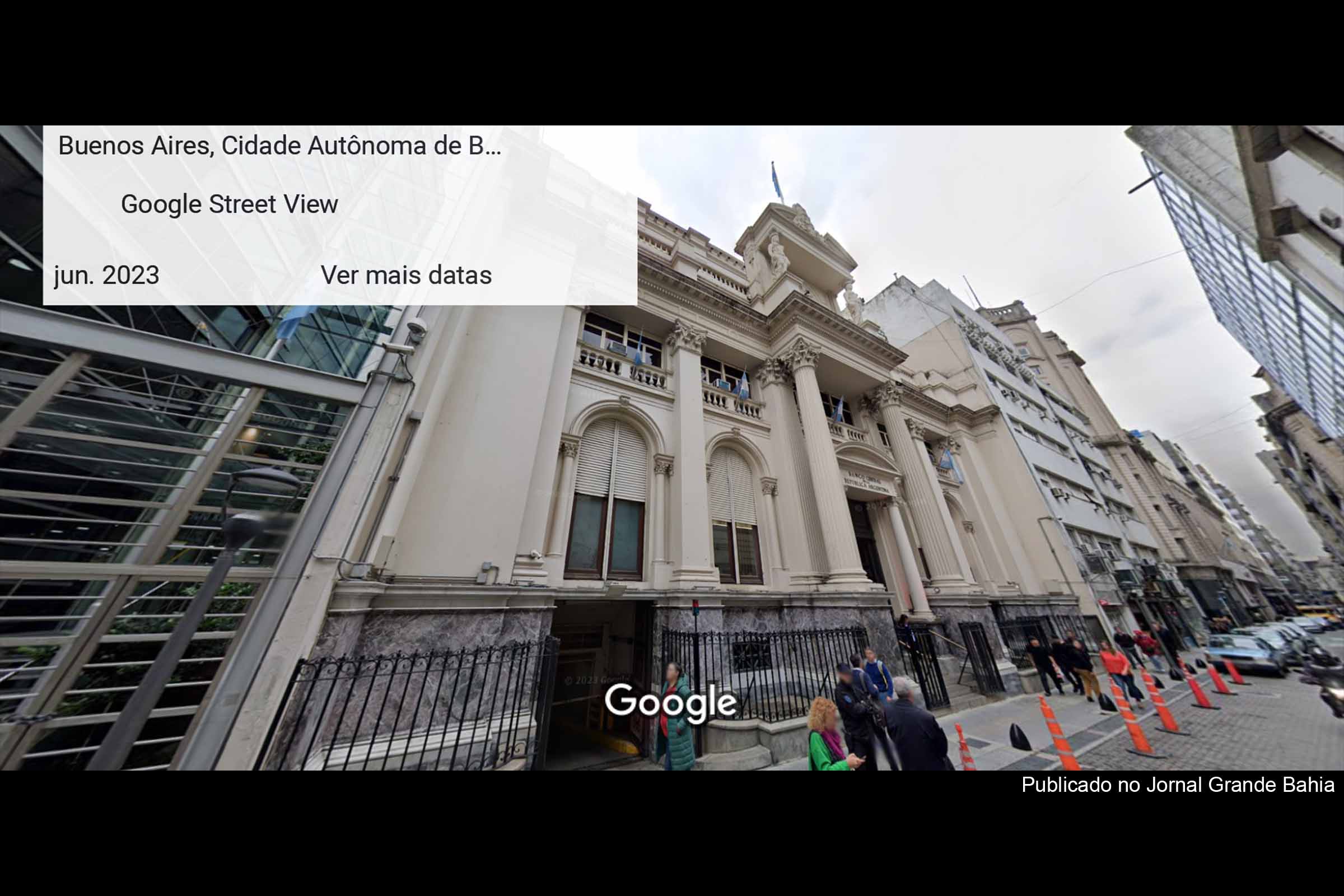 Vista da sede do Banco Central da Argentina.