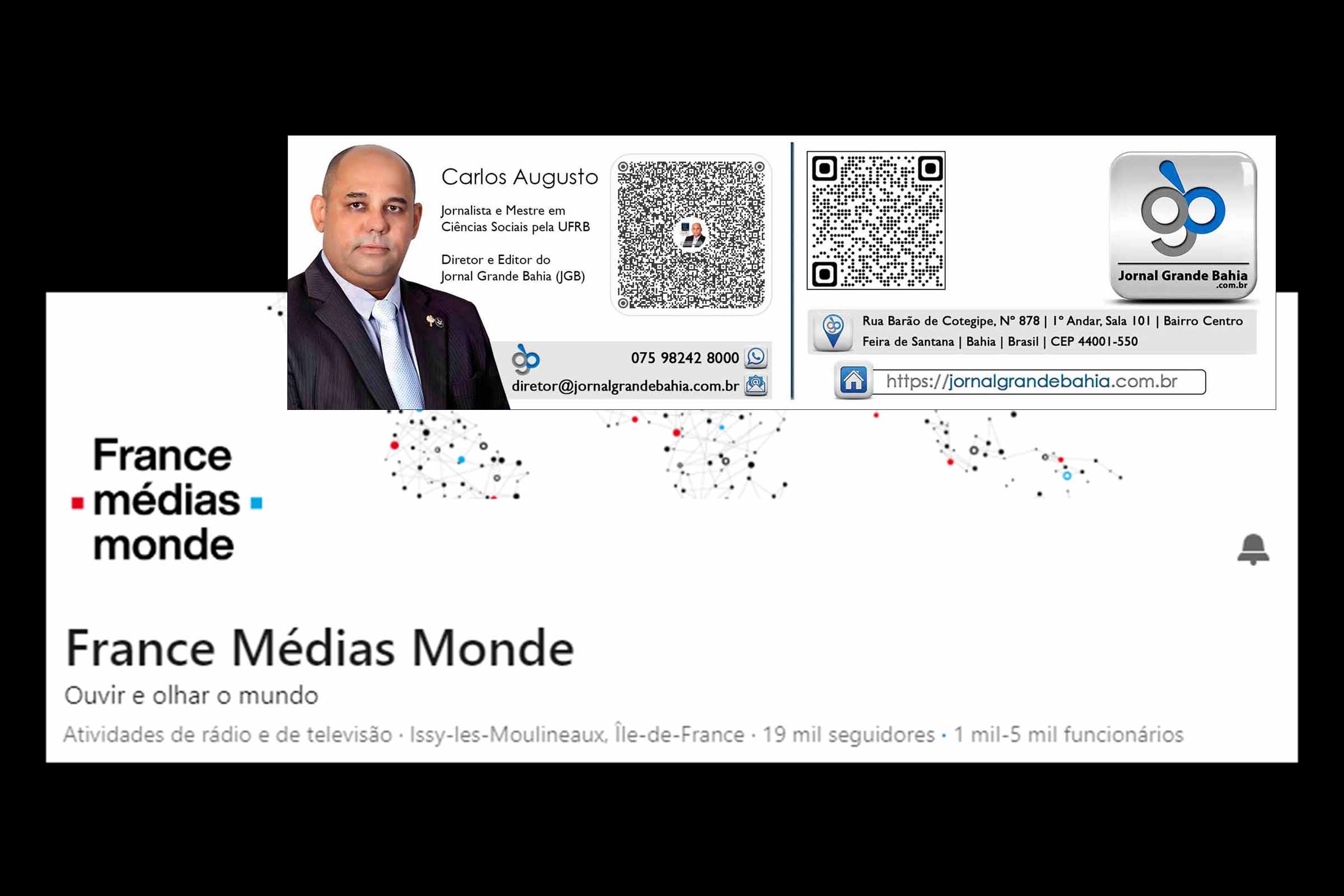 Lenny Durain, Diretor de Distribuição e Desenvolvimento Internacional da FMM, convida Carlos Augusto, Diretor do JGB, para participar de conferência sobre jornalismo em Brasília, consolidando parceria iniciada em 2022.