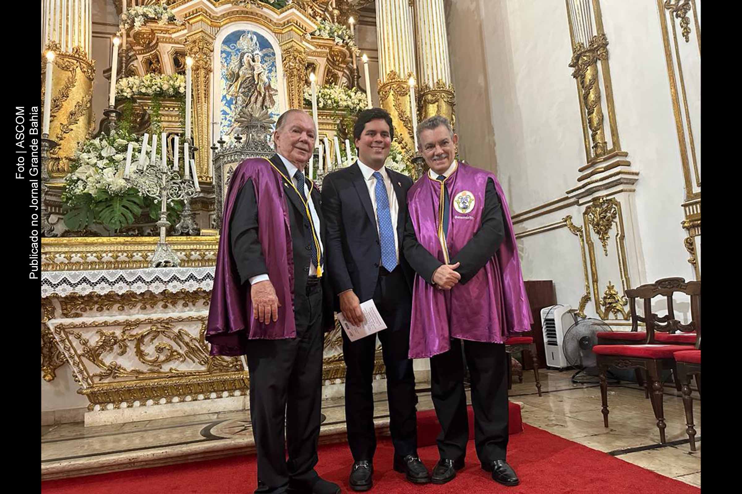 Salvador: Deputado e ministro parabenizam desembargador Baltazar Miranda Saraiva por passagem natalícia; Encontro ocorreu na Basílica Santuário do Bonfim