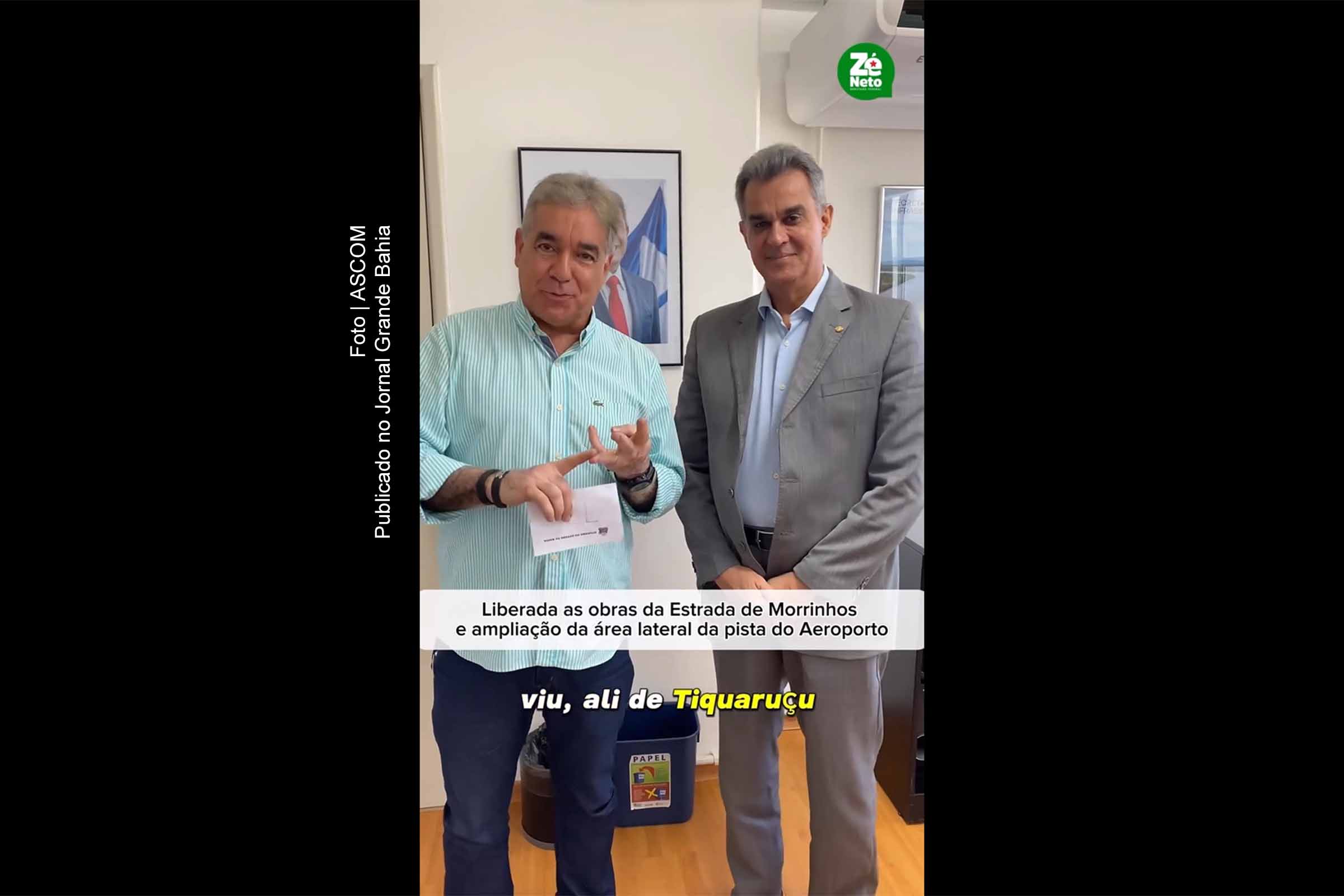 Deputado Zé Neto confirma com secretário estadual investimento na pavimentação de acessos a três distritos e na infraestrutura do Aeroporto de Feira de Santana