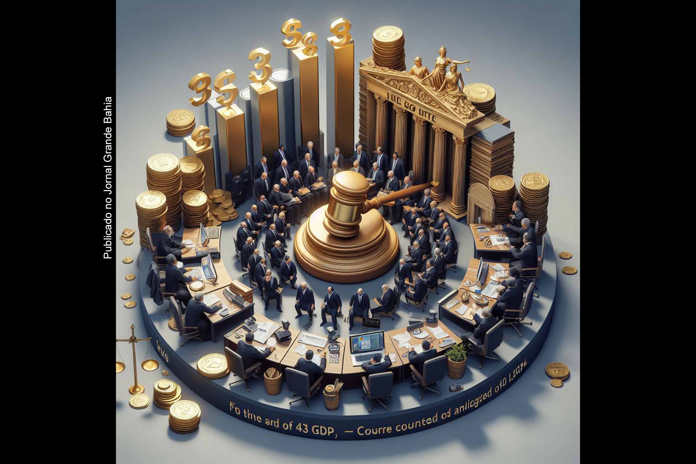 Relatório do Tesouro Nacional revela que gastos do Brasil com tribunais de Justiça são os mais altos entre 53 países analisados, atingindo 1,6% do PIB, quatro vezes a média global. Mais de 80% da verba destinada para magistrados e servidores.