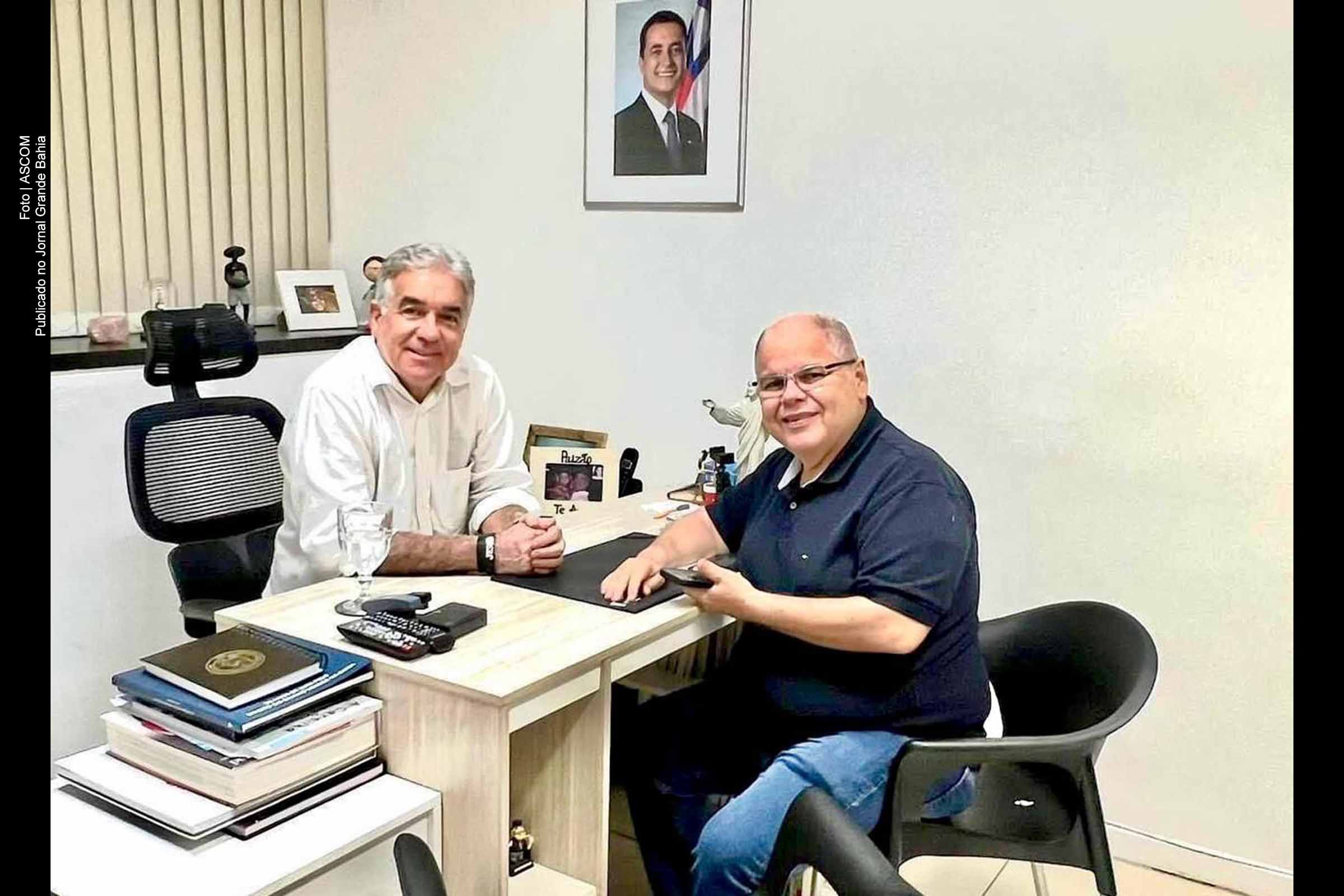 Deputado federal José Cerqueira Neto (Zé Neto, PT, Bahia) e Lúcio Vieira Lima, presidente de honra do MDB na Bahia. Líder partidário assegura deputado terá respaldo de todos os partidos da base do presidente Lula e do governador Jerônimo.