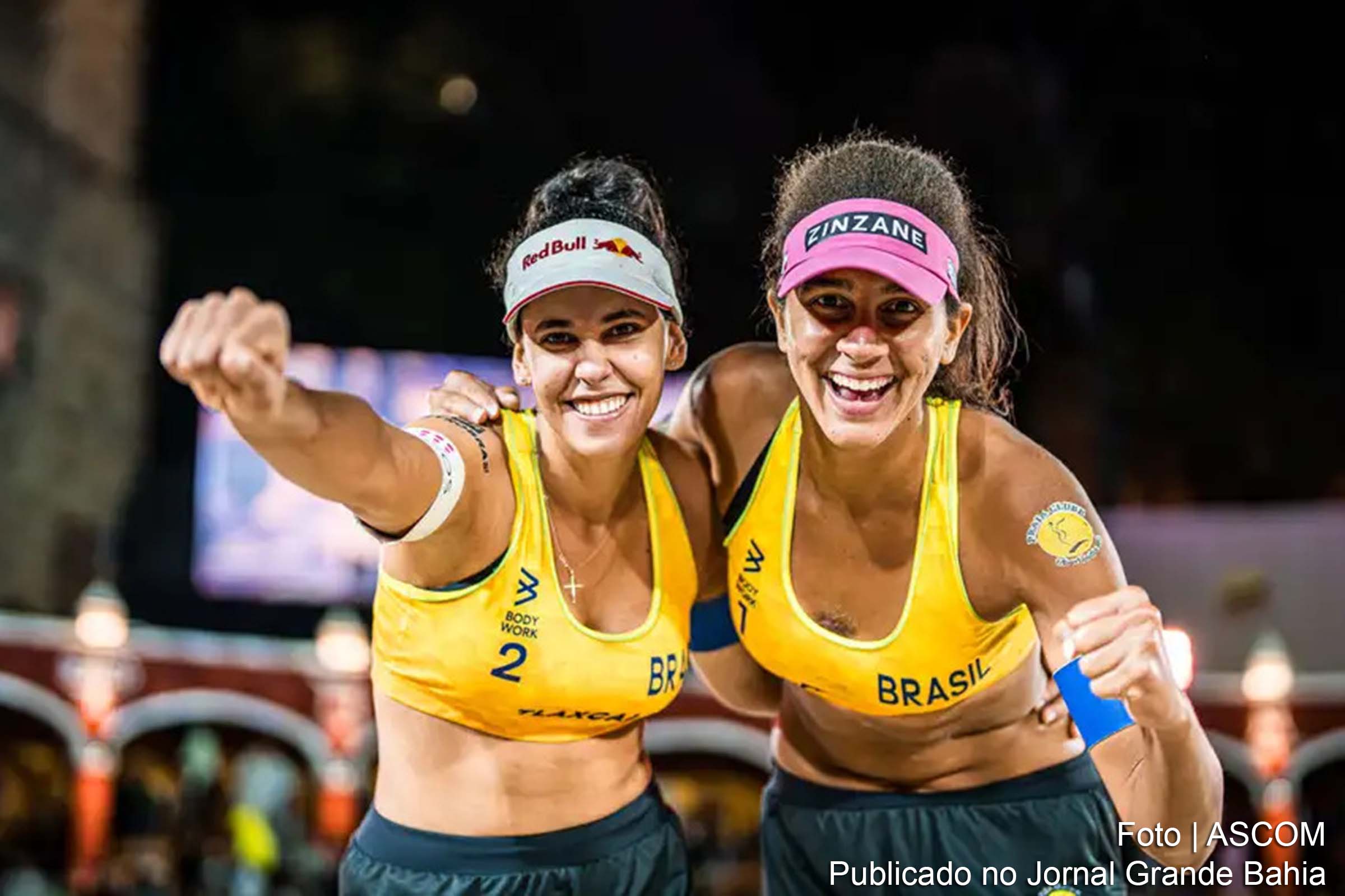 A dupla brasileira de vôlei de praia, Duda e Ana Patrícia, garante vaga para os Jogos Olímpicos de Paris após alcançar as quartas de final do Circuito Mundial em Doha.