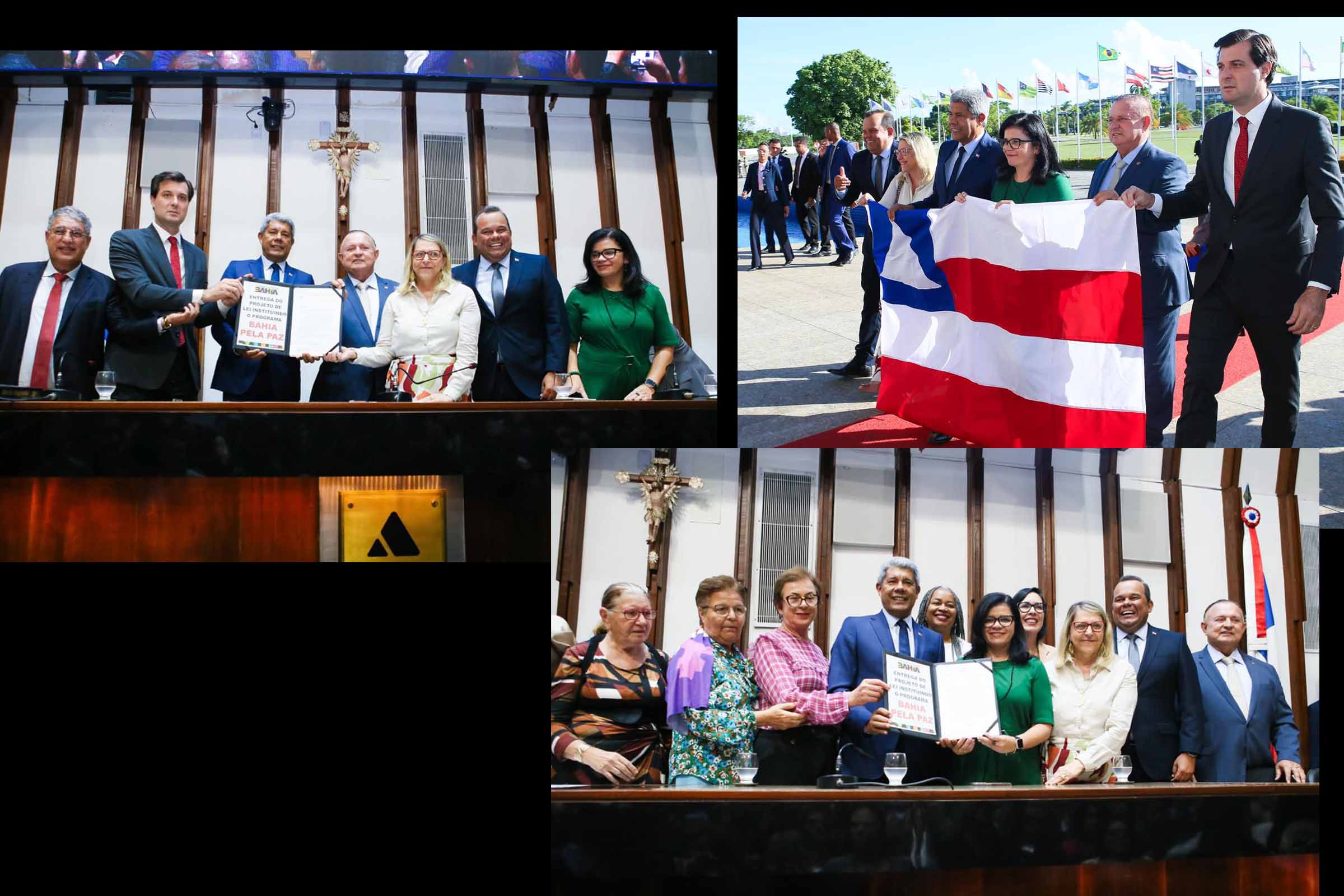 Governador Jerônimo Rodrigues entrega Projeto de Lei do Programa Bahia pela Paz na Assembleia Legislativa.