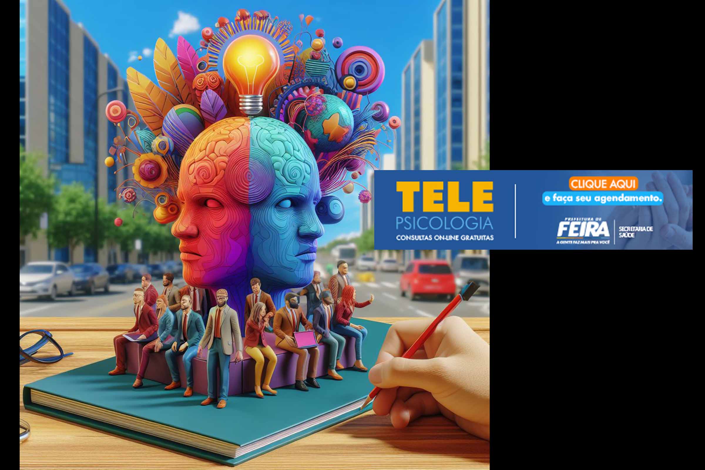 Consultas psicológicas online são oferecidas pela Rede Municipal de Saúde de Feira de Santana, proporcionando acessibilidade e sigilo aos pacientes.