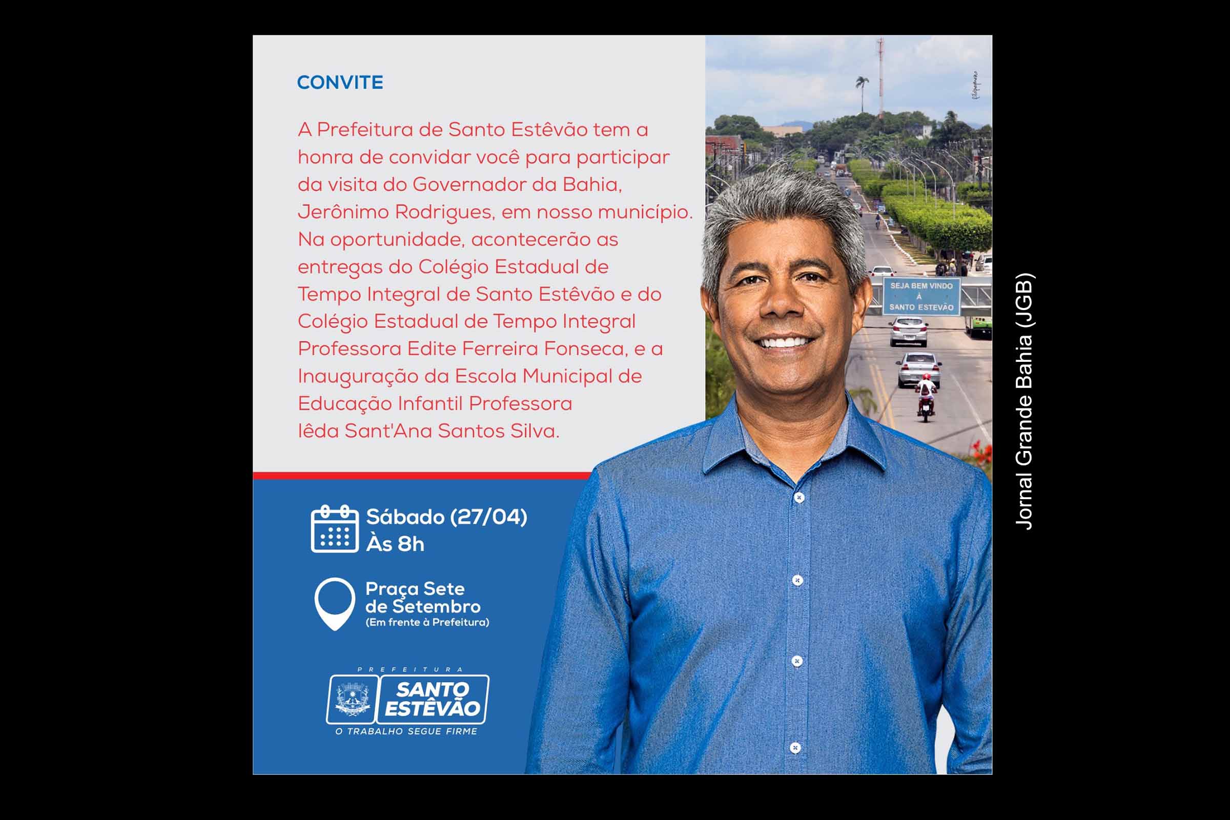 Governador Jerônimo Rodrigues agenda entrega de modernização de colégios e autoriza obras em Santo Estevão