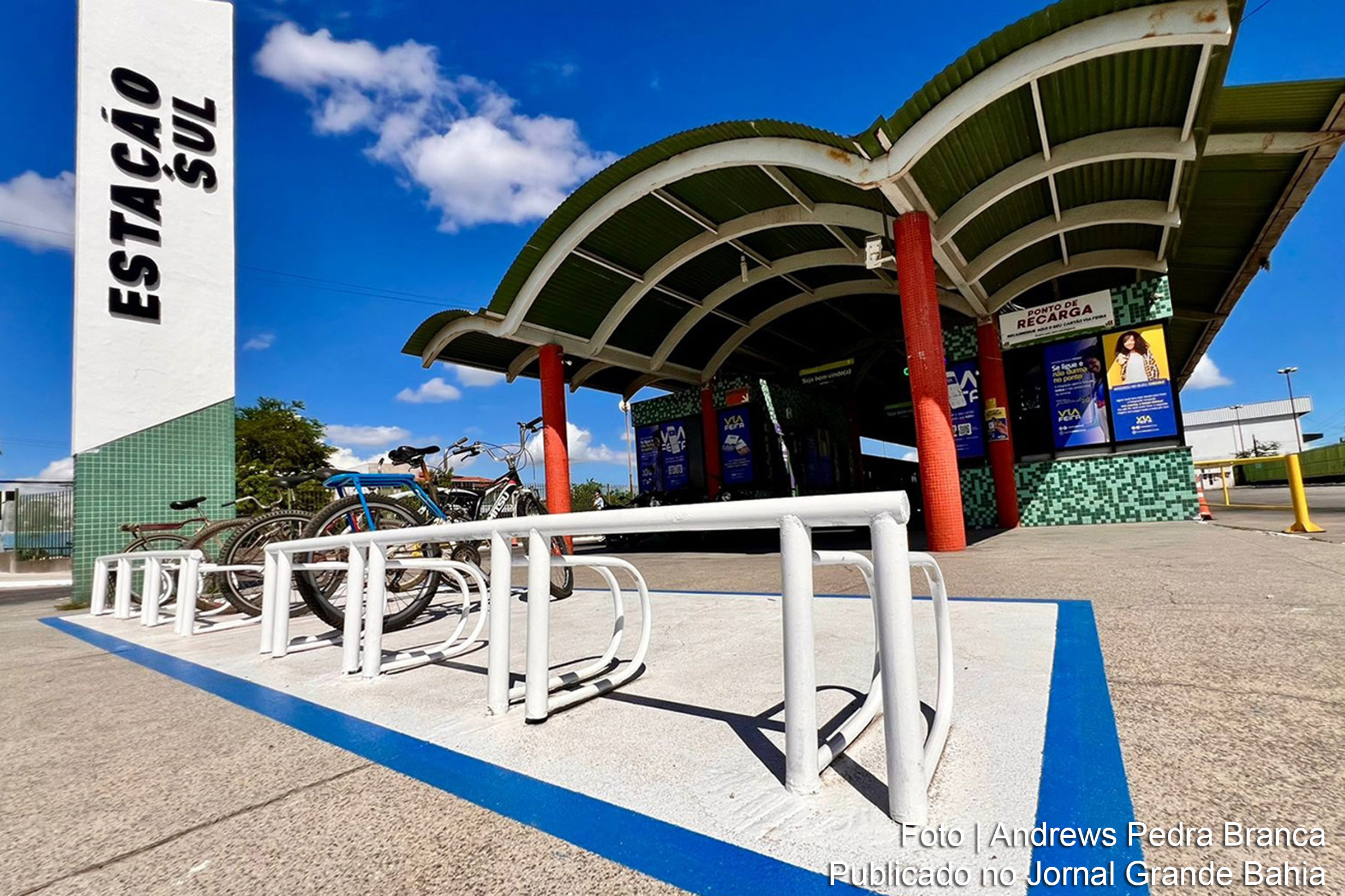 Novo bicicletário no Terminal Sul oferece mais comodidade aos usuários do transporte público urbano.