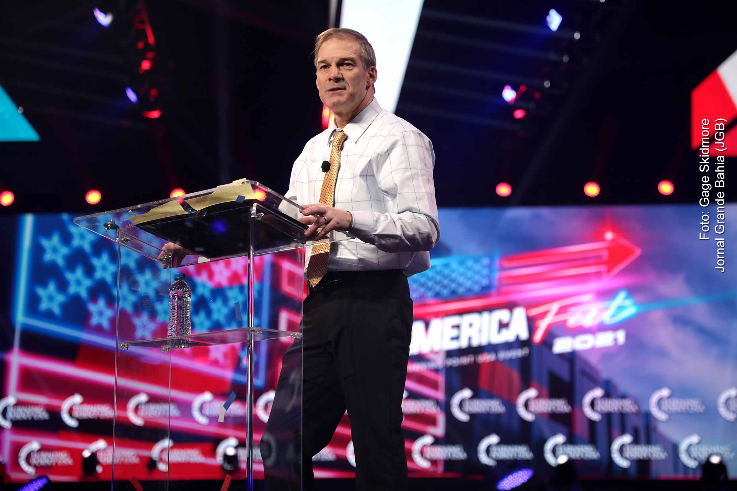 O republicano Jim Jordan, presidente da Comissão Judiciária da Câmara de Representantes dos EUA.