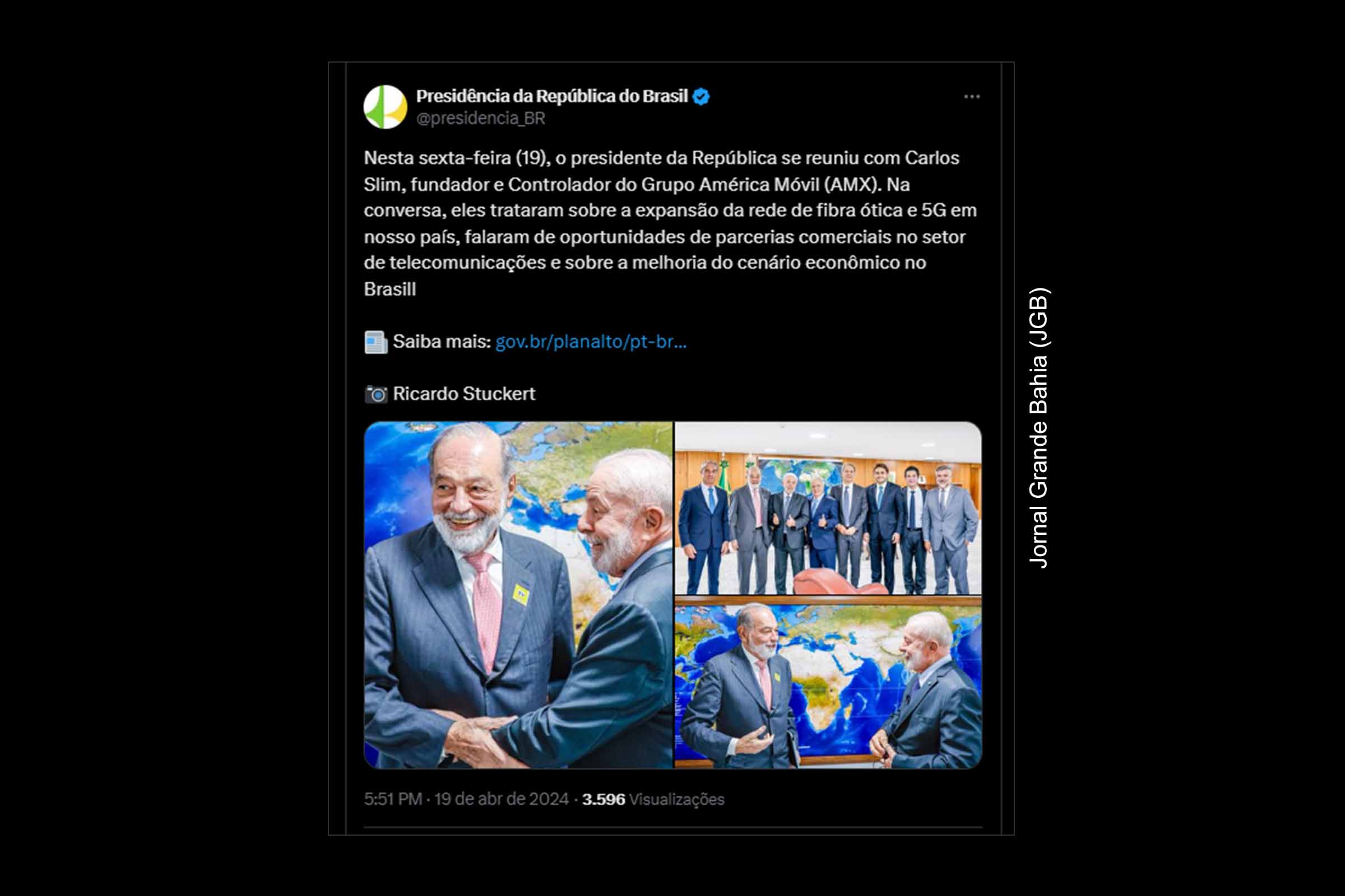 Presidente Luiz Inácio Lula da Silva em reunião com Carlos Slim, fundador do grupo América Móvil, em Brasília.