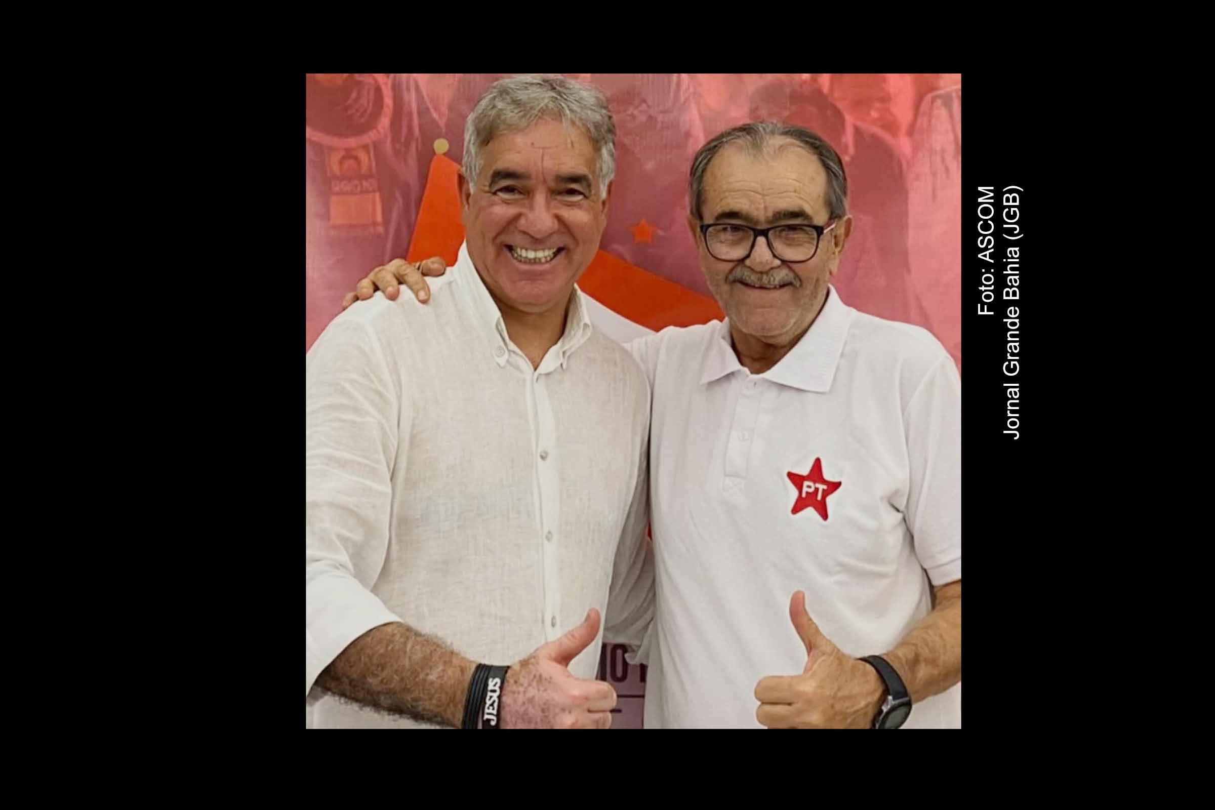 Deputado Zé Neto e Gerinaldo Csota. Presidente do PT de Feira de Santana comemora o resultado da pesquisa AtlasIntel.