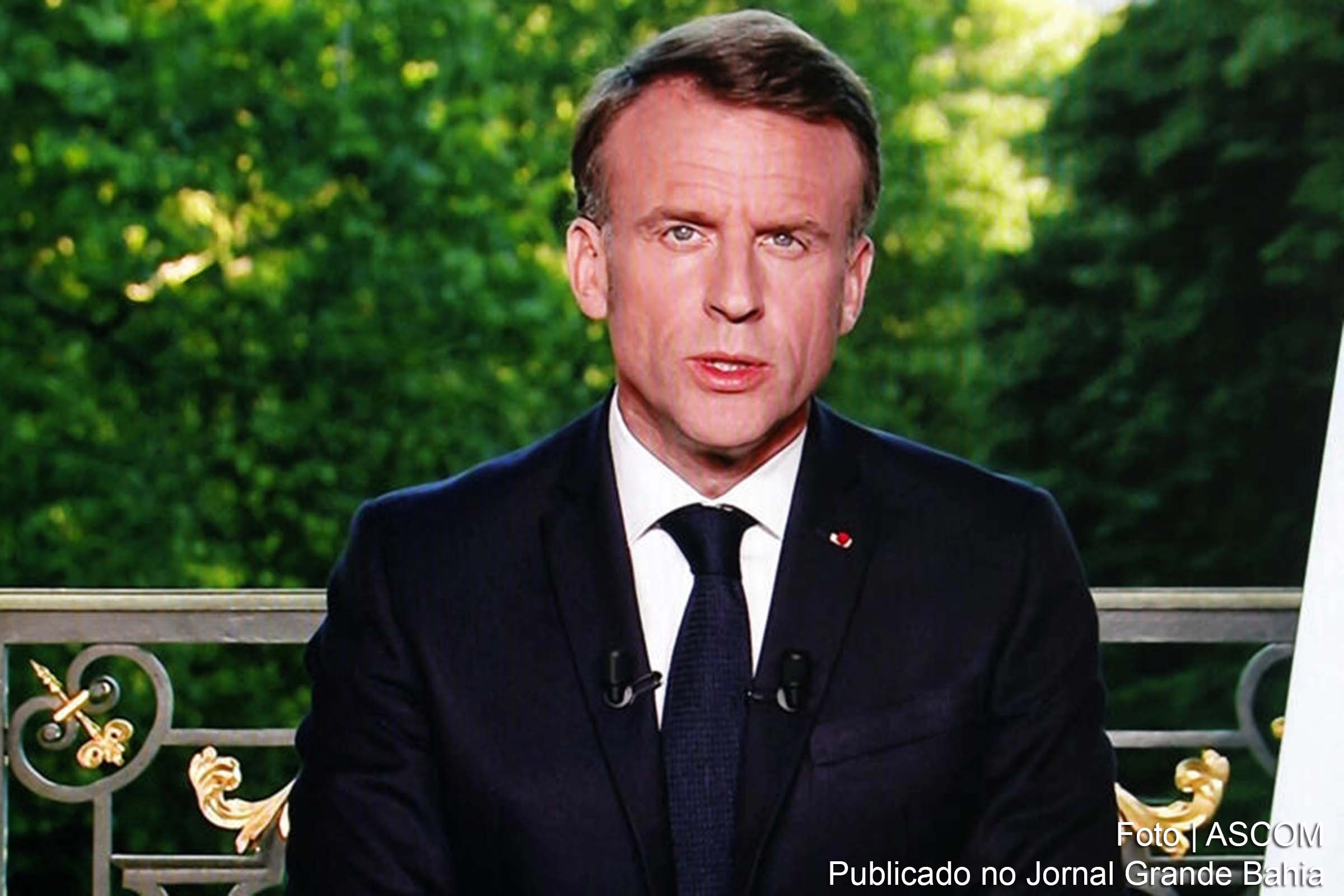 Presidente Emmanuel Macron convoca eleições legislativas antecipadas após resultado das eleições europeias.