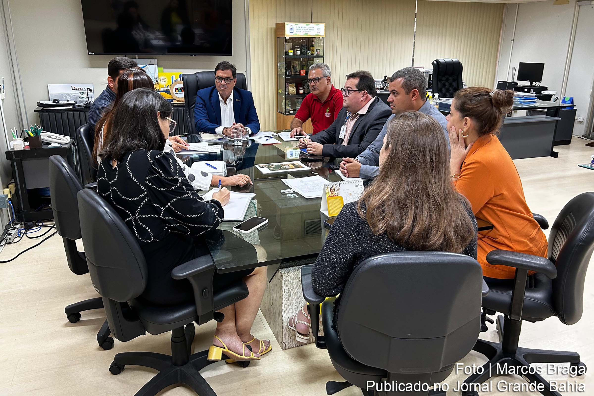 Encontro entre representantes da SDE, SAEB, IF Baiano e prefeitura de Ruy Barbosa visa otimizar o processo de concessão de área para novo campus.