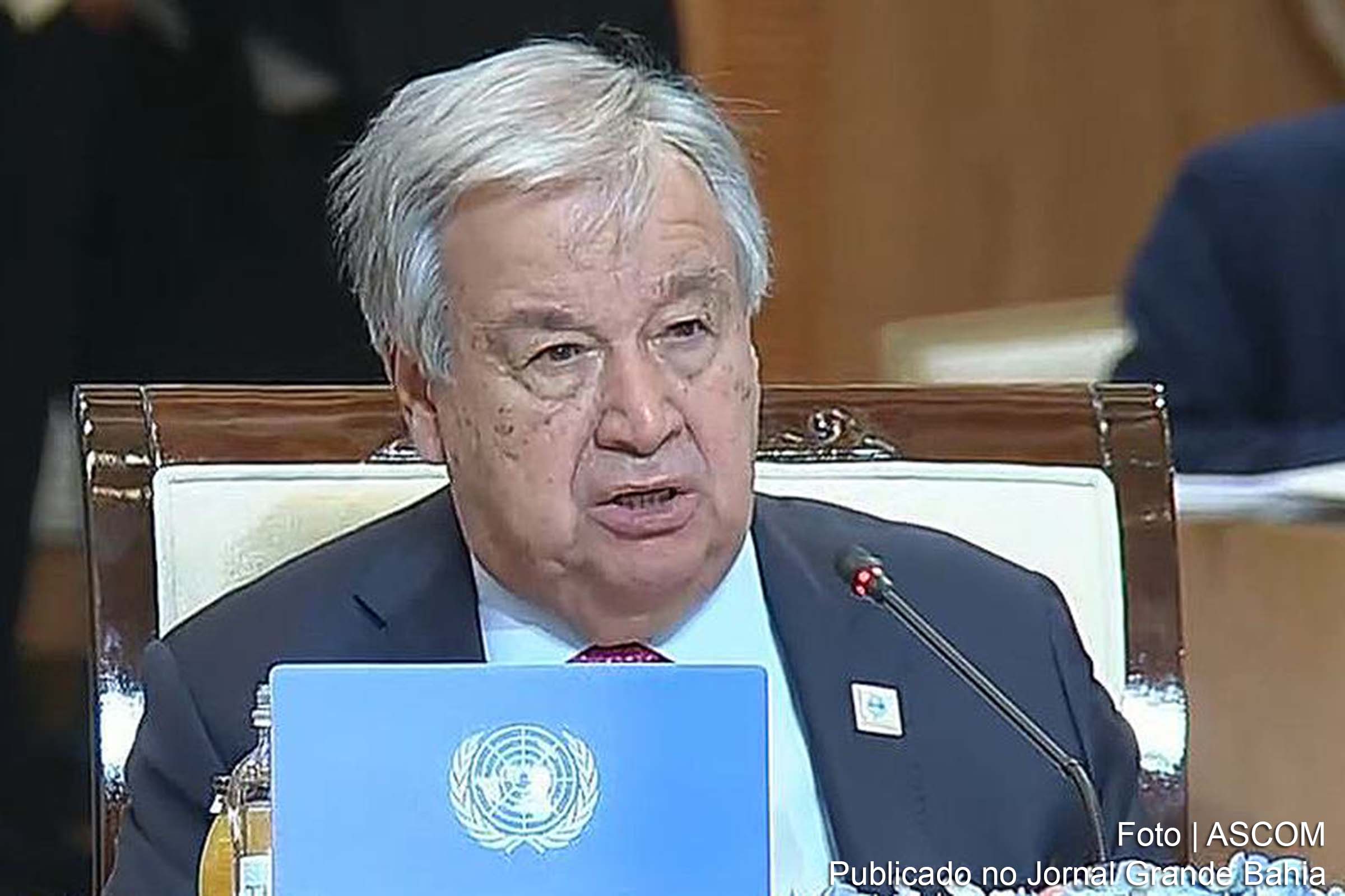ntónio Guterres, secretário-geral da ONU, destaca necessidade de paz global e enfrentamento das mudanças climáticas e inteligência artificial em discurso na Cúpula da OCX.