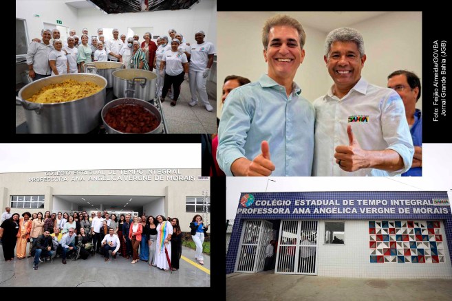Deputado Robinson Almeida acompanha governador Jerônimo Rodrigues na entrega do Colégio de Tempo Integral Ana Angélica Vergne de Morais, em Feira de Santana.