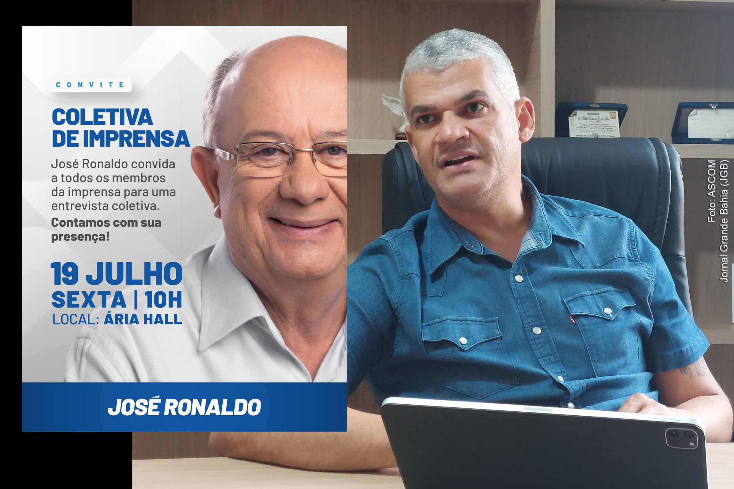 Fontes do JGB indicam que a coletiva de imprensa deverá confirmar o anúncio de Pablo Roberto como candidato a vice-prefeito na chapa encabeçada por José Ronaldo para a Prefeitura de Feira de Santana nas eleições de 2024.