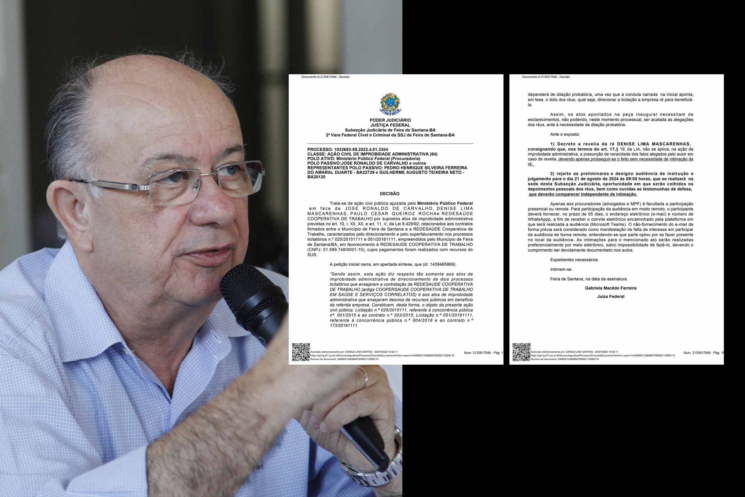 Interrogatório do ex-prefeito José Ronaldo e ex-secretária da Saúde de Feira de Santana é agendado pela Justiça Federal; Caso envolve suposto desvio de R$ 26 milhões
