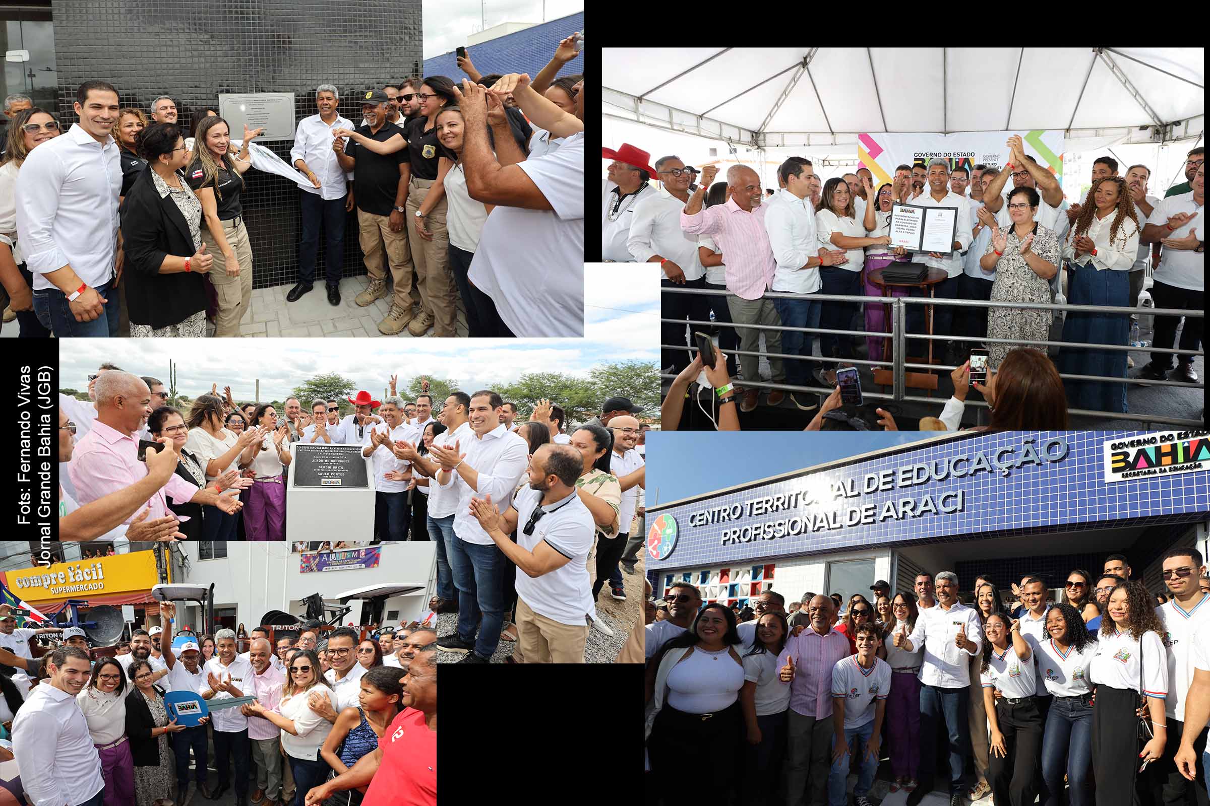 Entrega de obras abrange setores de educação, segurança, infraestrutura e atendimento ao cidadão, beneficiando diretamente 48 mil habitantes do município de Araci, diz governador Jerônimo Rodrigues.