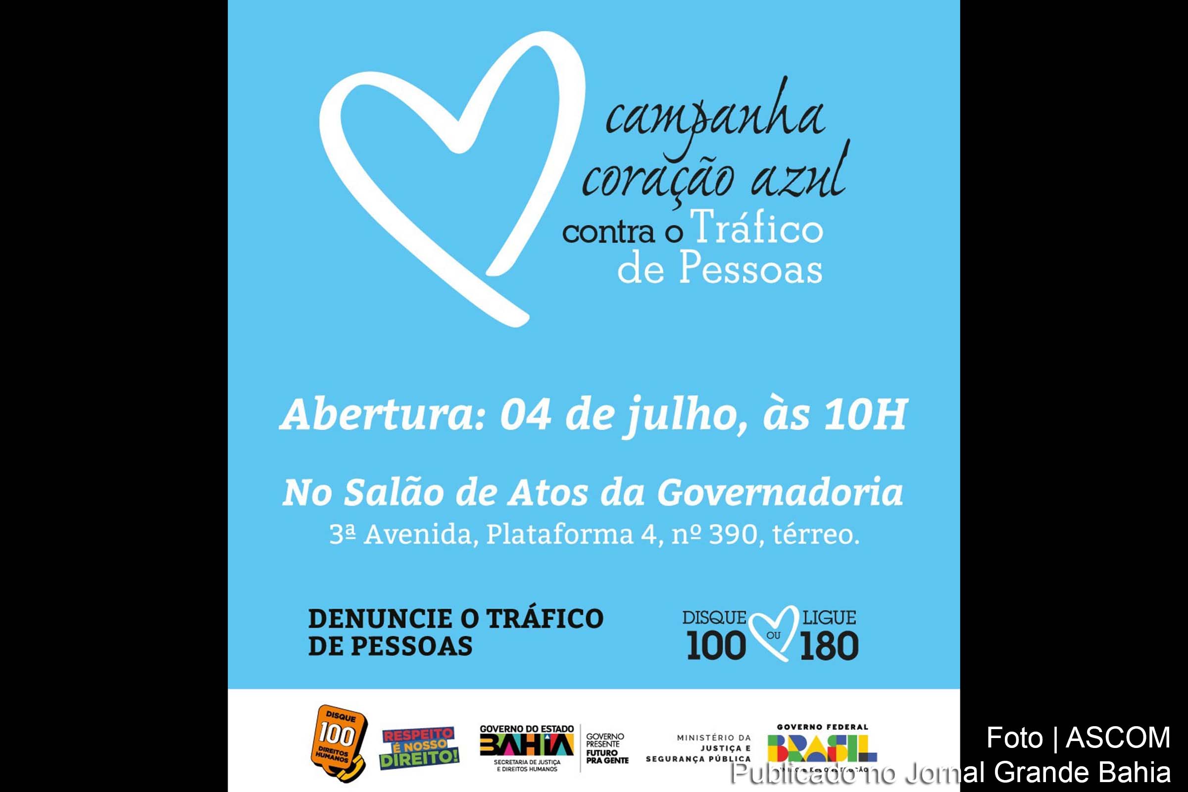 Secretaria de Justiça e Direitos Humanos coordena iniciativas para conscientização e prevenção do tráfico humano na Bahia.