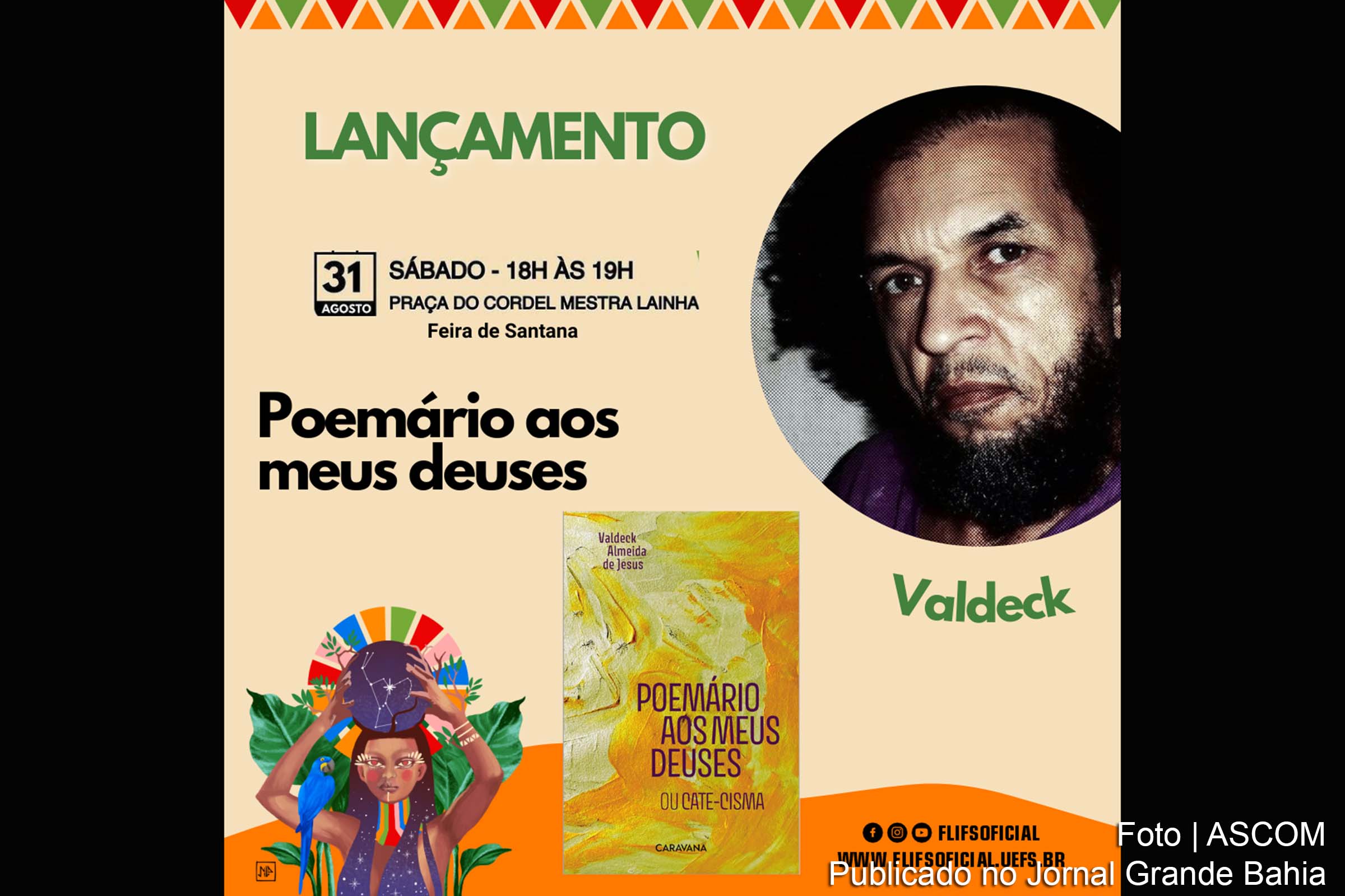 Poeta Valdeck Almeida anuncia lançamento de livro na Festa Literária de Feira de Santana