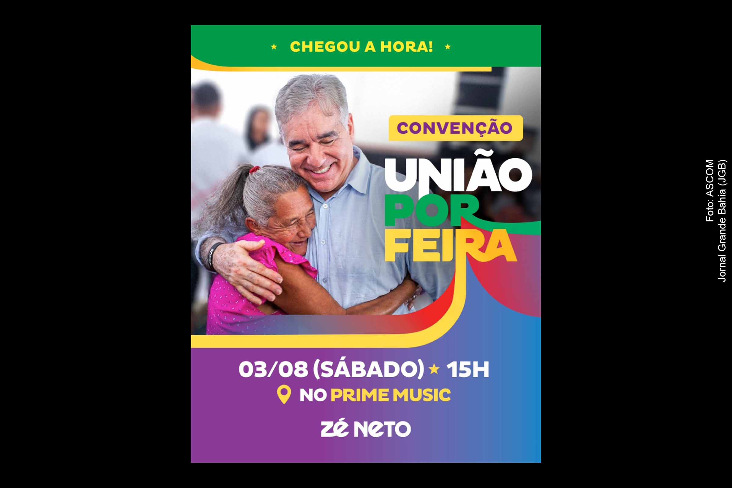 Convenção suprapartidária é agendada para confirmar candidaturas de Zé Neto (PT) e Sandro Nazireu (Podemos) para prefeito e vice de Feira de Santana nas Eleições de 2024. Cerca de 200 candidaturas à vereador e vereadora devem ser homologadas.