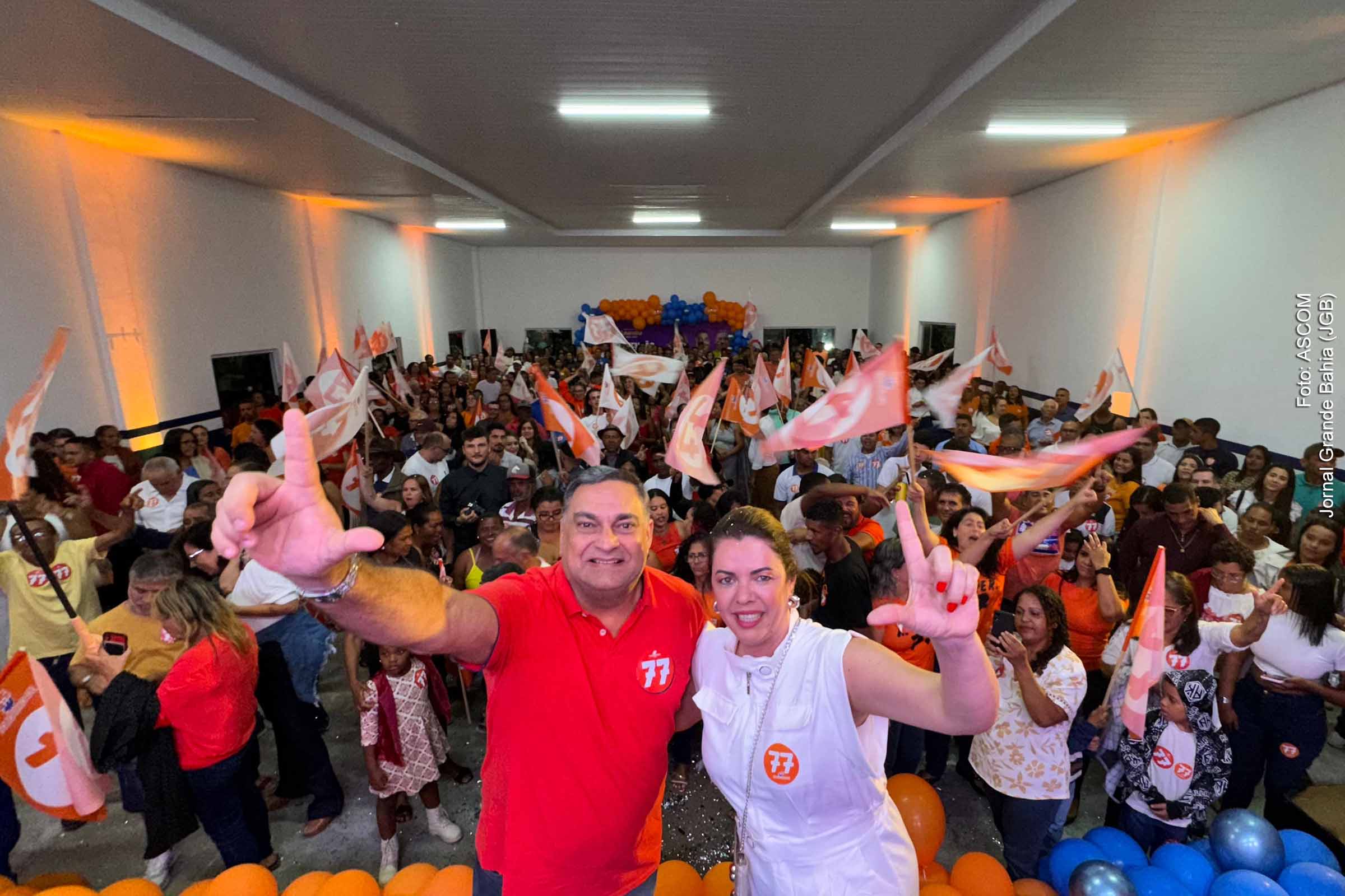 Convenção municipal em Piritiba oficializa candidatura de Leandra Belitardo e Jam Detalhe, com presença de líderes partidários e figuras políticas.