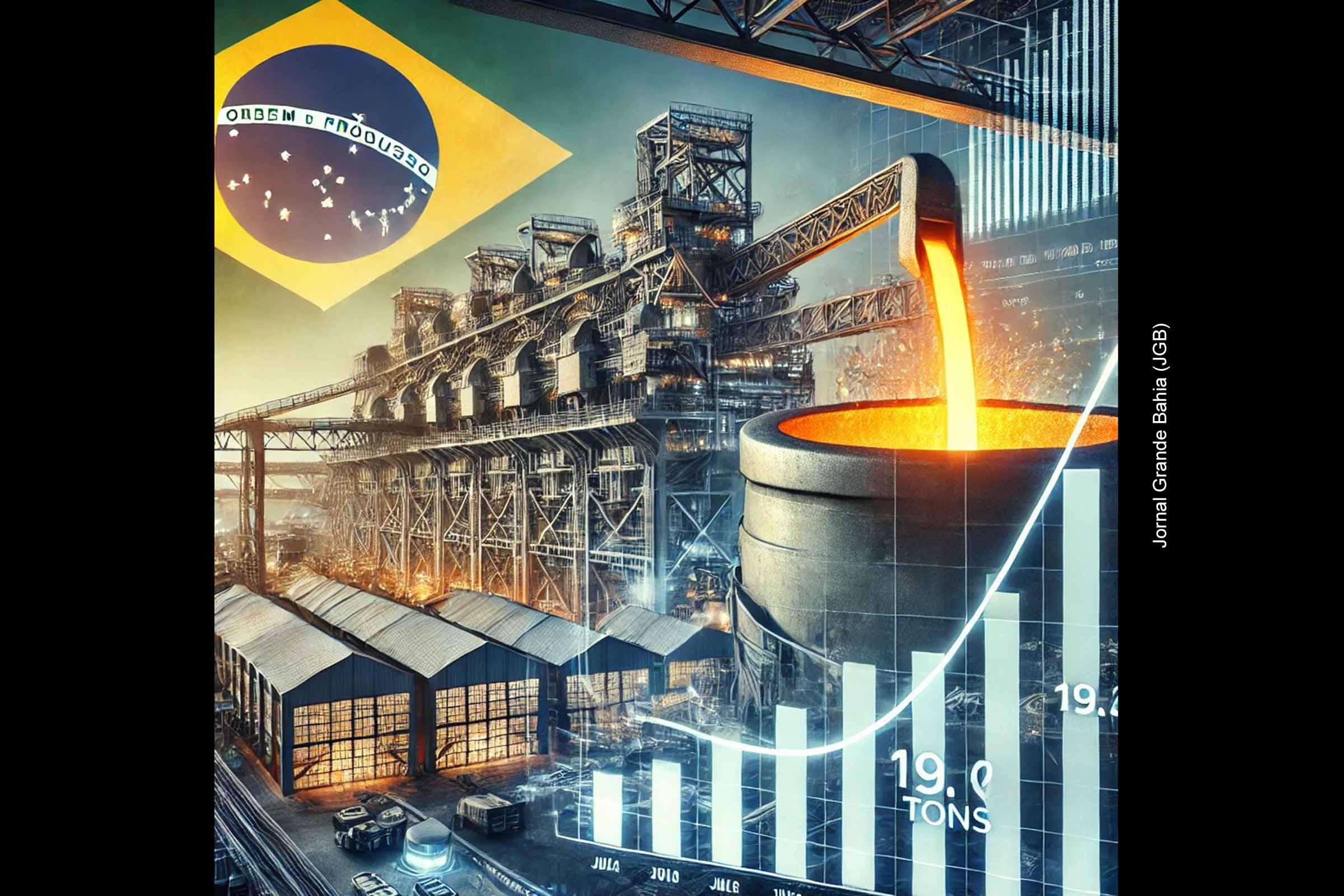 A produção de aço bruto no Brasil somou 19,4 milhões de toneladas entre janeiro e julho de 2024, marcando um aumento de 3,3% em relação ao ano anterior. As vendas internas também apresentaram crescimento expressivo.