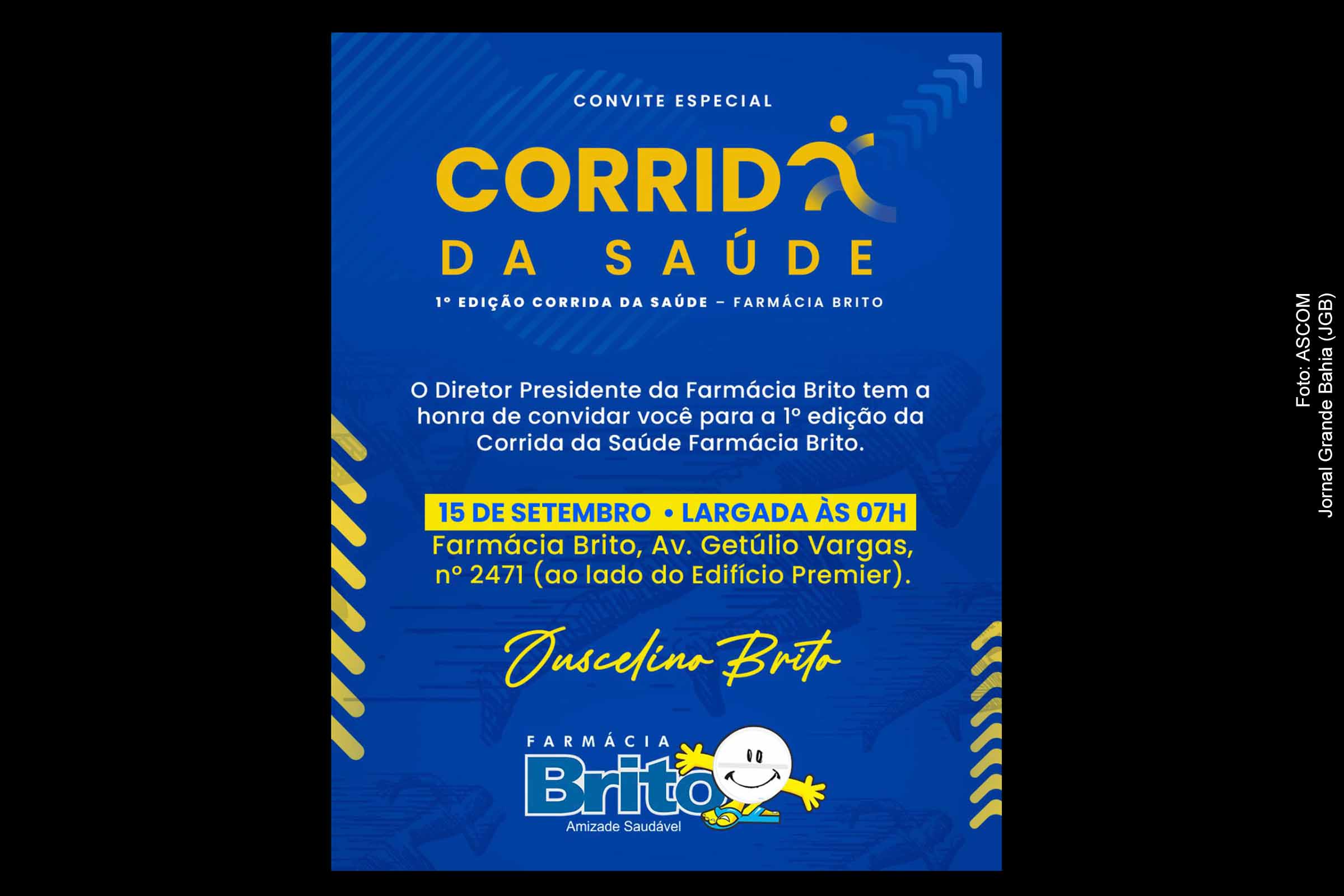 A Farmácia Brito promove a Corrida da Saúde, um evento esportivo que busca incentivar a prática de atividades físicas na comunidade de Feira de Santana.