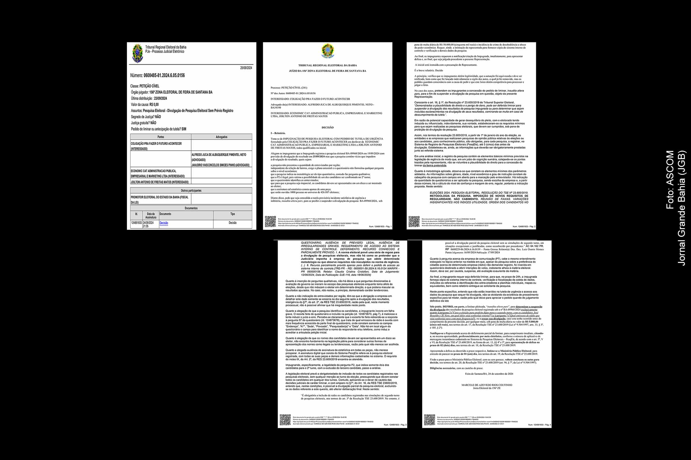 Justiça Eleitoral suspende divulgação de pesquisa do Instituto Economic em Feira de Santana; Impugnação foi pedida por coligação liderada pelo candidato Zé Neto