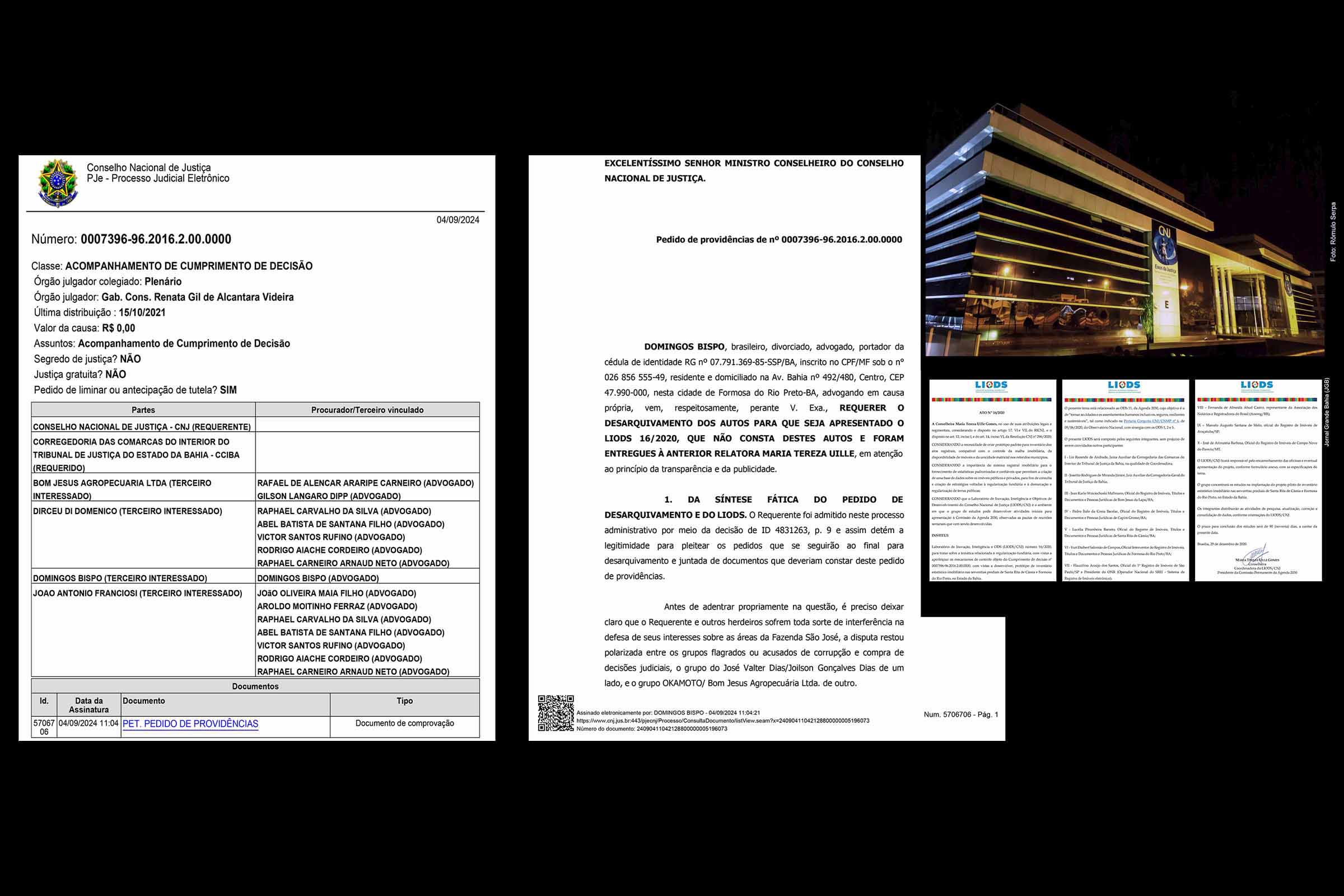 Exclusivo: Advogado Domingos Bispo cobra CNJ sobre sumiço de documento que apurou fraudes imobiliárias em Formosa do Rio Preto e Santa Rita de Cássia no âmbito do Caso Faroeste