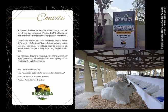 Visitantes e criadores interagem no primeiro dia da 45ª Exposição Agropecuária de Feira de Santana, evento que sinaliza a retomada dos negócios rurais e apresenta inovações no setor.