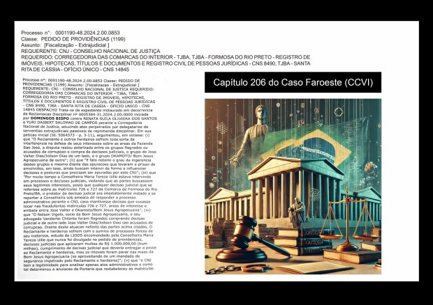 Documento, assinado pelo juiz assessor especial Moacir Reis Fernandes Filho, aborda questões cruciais relacionadas ao Caso Faroeste referente a Pedido de Providências do CNJ para investigar irregularidades em cartórios da Bahia.