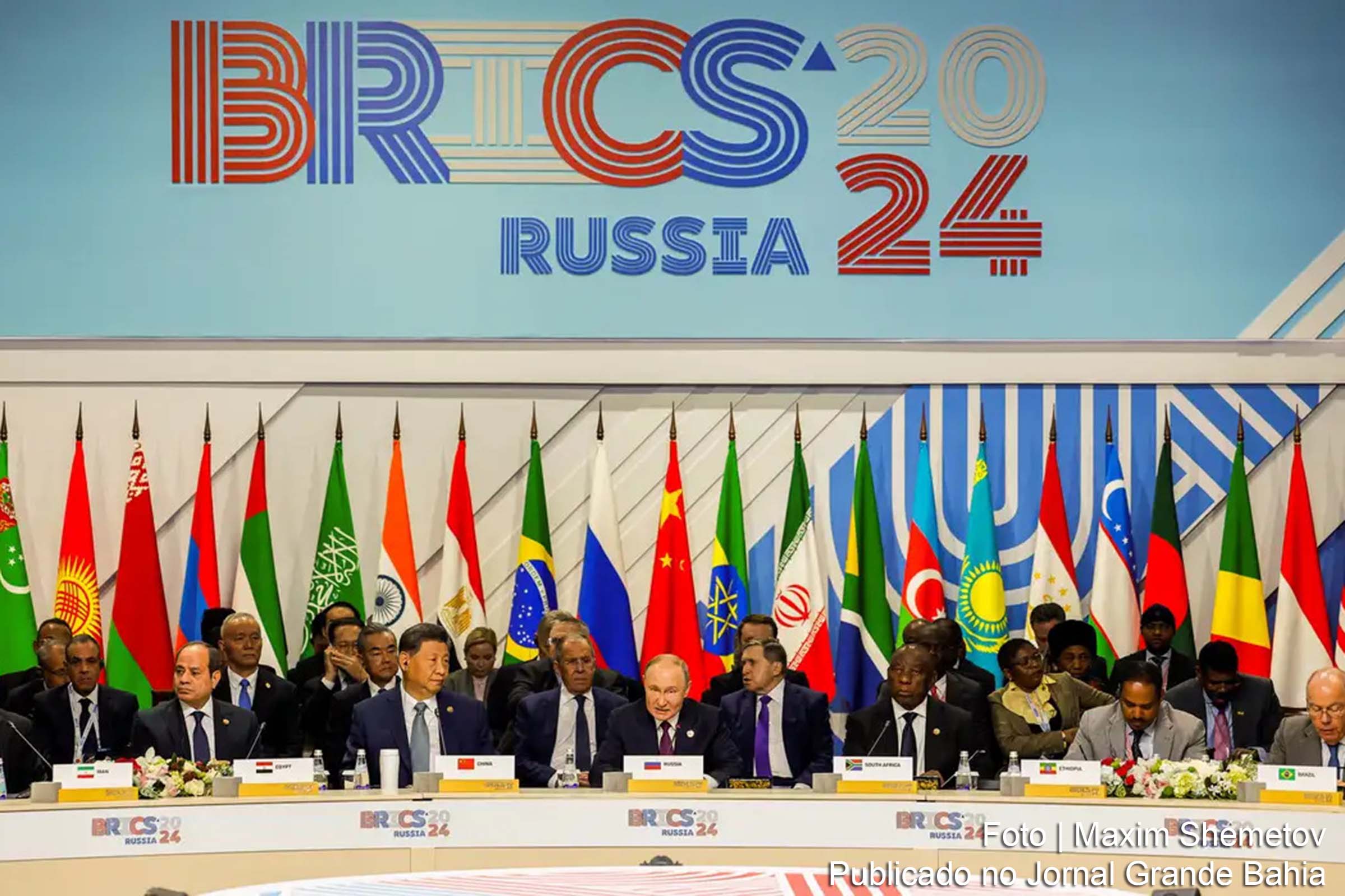 Kazan, Rússia, sediou reunião ampliada do Brics, reunindo representantes de 36 países e seis organizações internacionais para debater o papel do Sul Global e a situação na Faixa de Gaza.