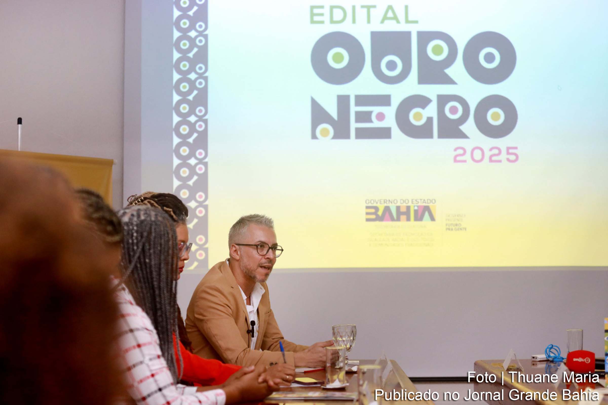 Coletiva de imprensa na sede da Secretaria de Cultura do Estado da Bahia, onde foram anunciados os novos investimentos para o Edital Ouro Negro.