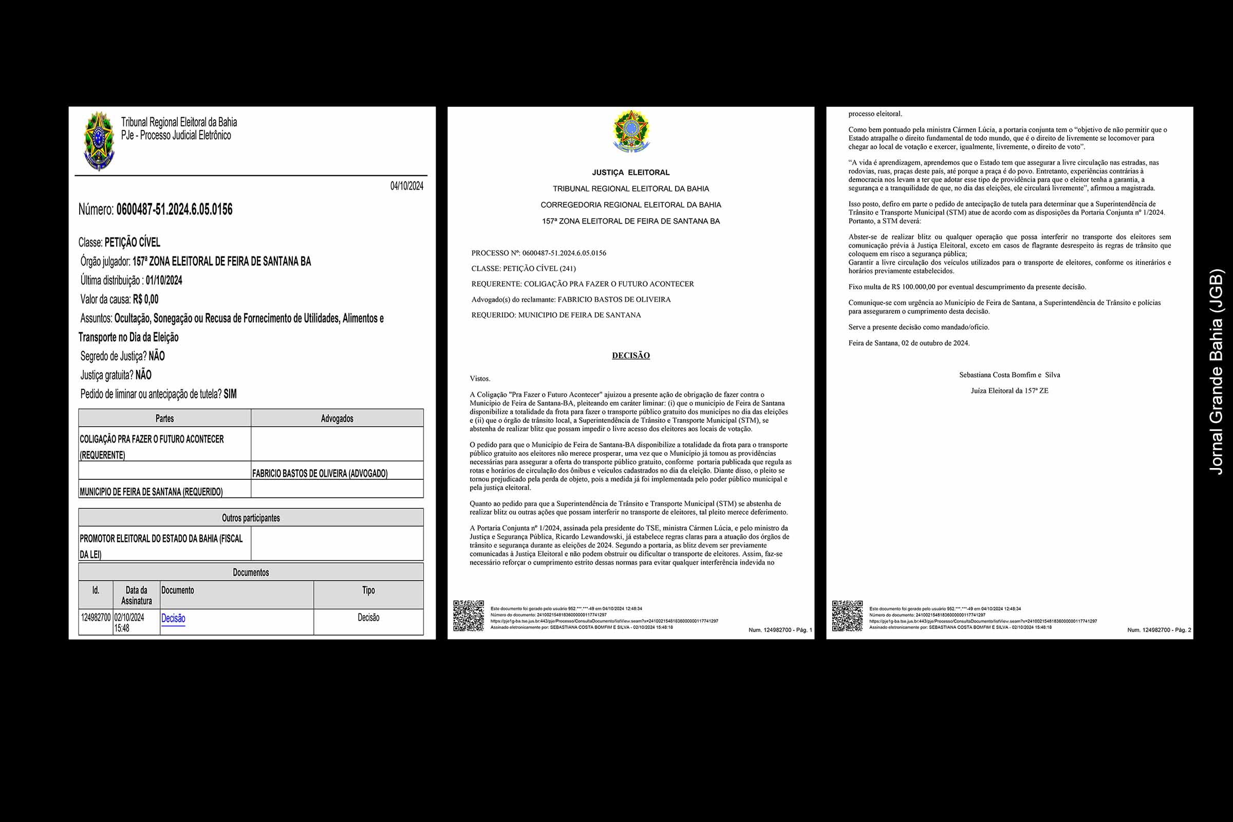 Justiça Eleitoral determina diretrizes para garantir livre circulação de eleitores em Feira de Santana