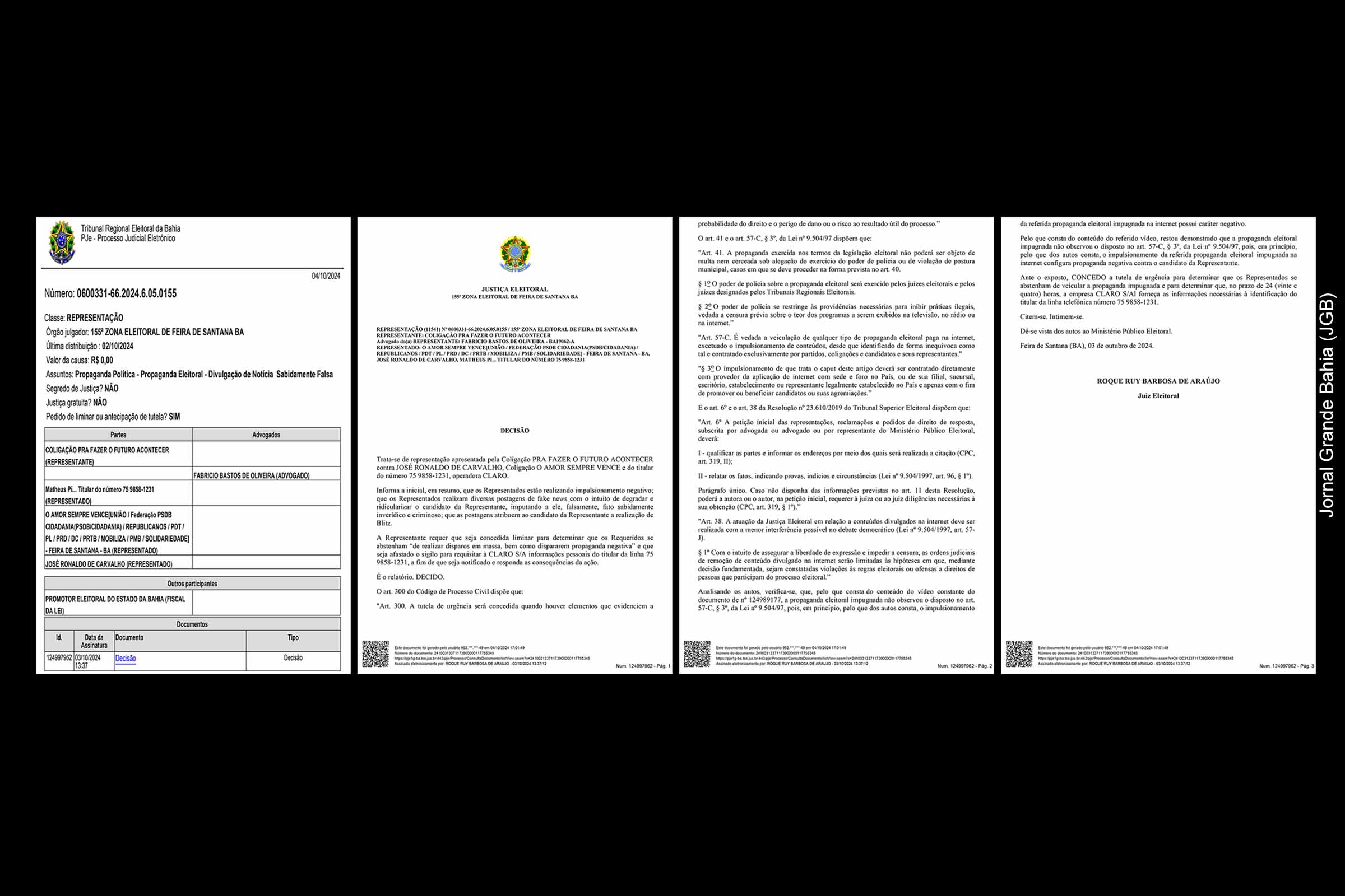 Justiça Eleitoral determina identificação de responsável por disparos de fake news contra candidato Zé Neto em Feira de Santana