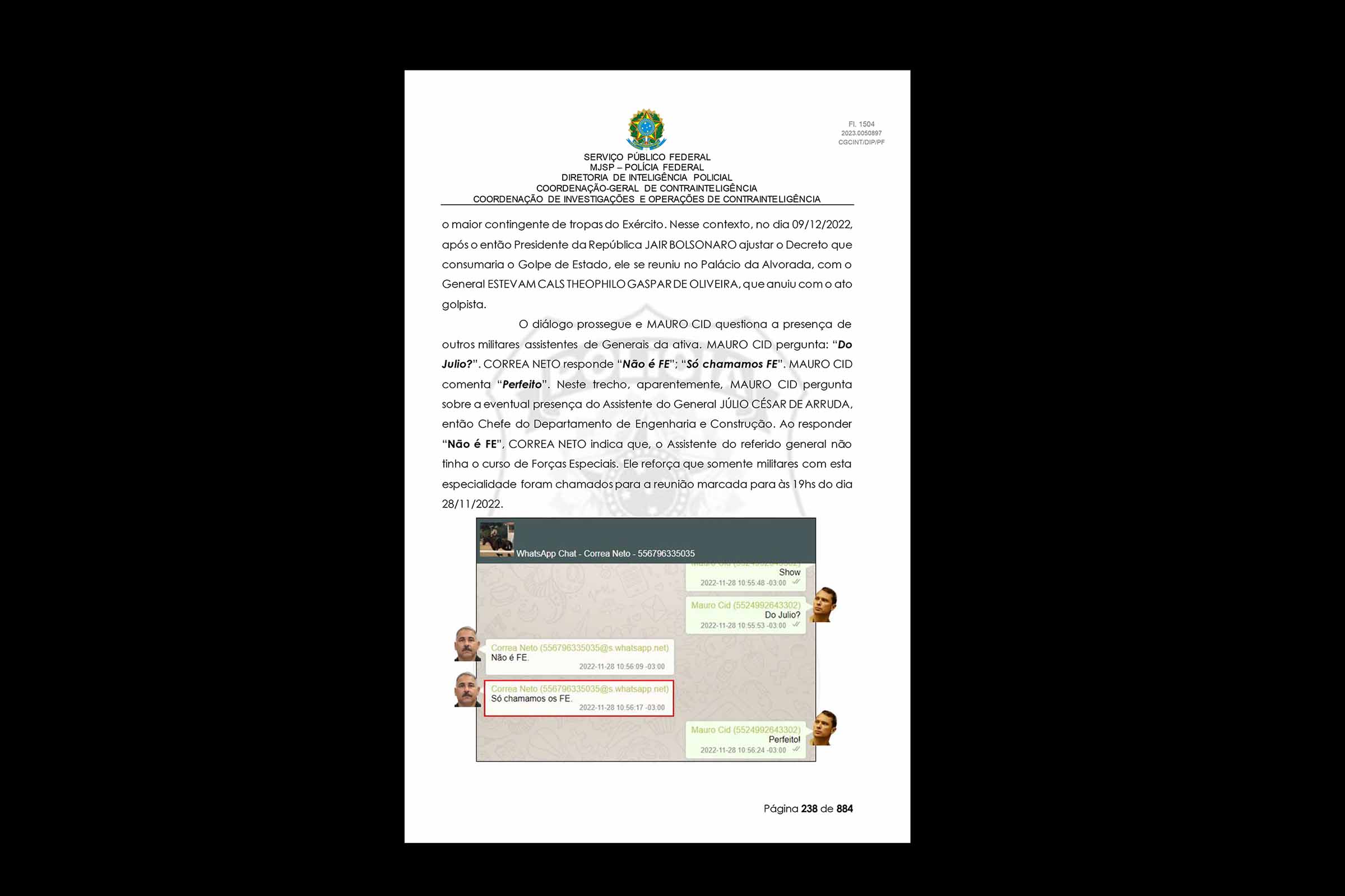 Mensagens do delator Mauro Cid revelam comparações com Golpe de 1964 e planejamento golpista, afirma PF